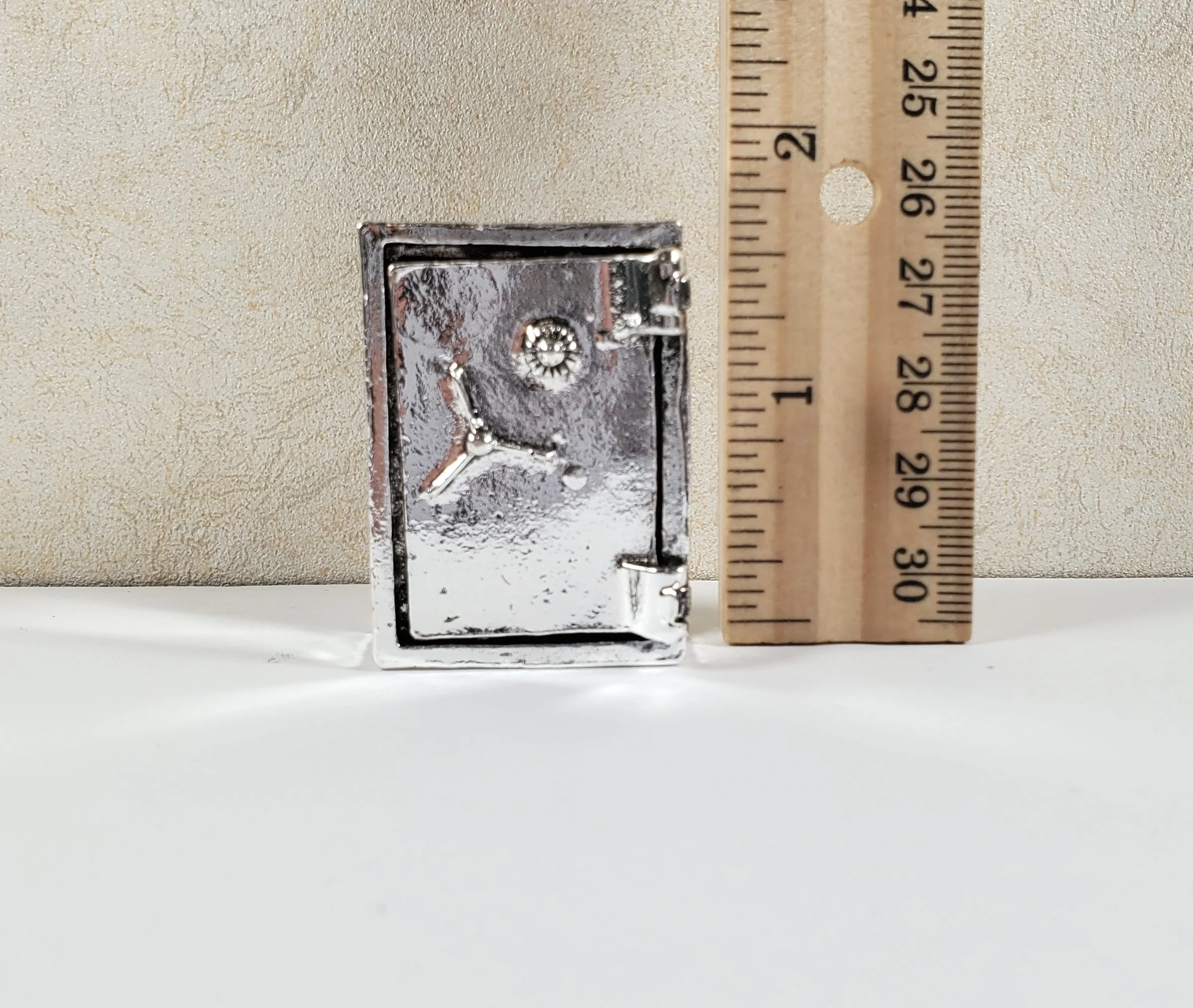 Miniature Metal Safe Tiny Prop (non working) Silver Door Opens 1:12 Scale - Image 3