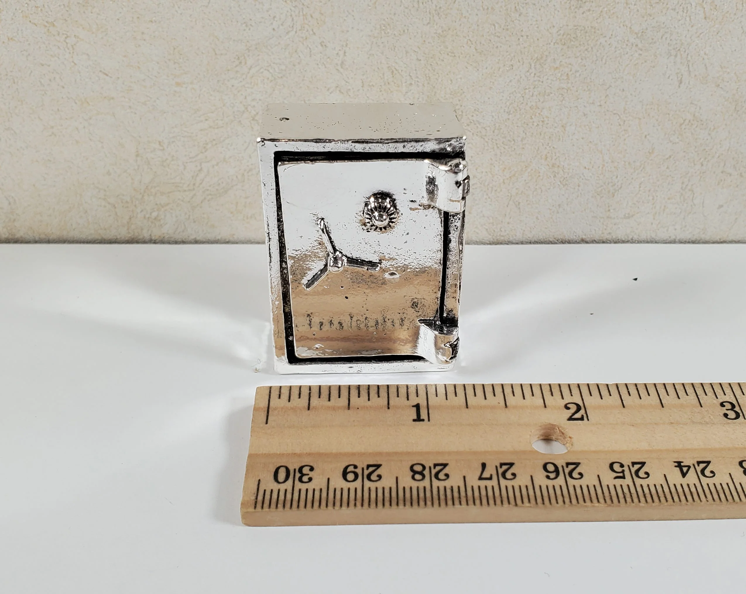 Miniature Metal Safe Tiny Prop (non working) Silver Door Opens 1:12 Scale - Image 4