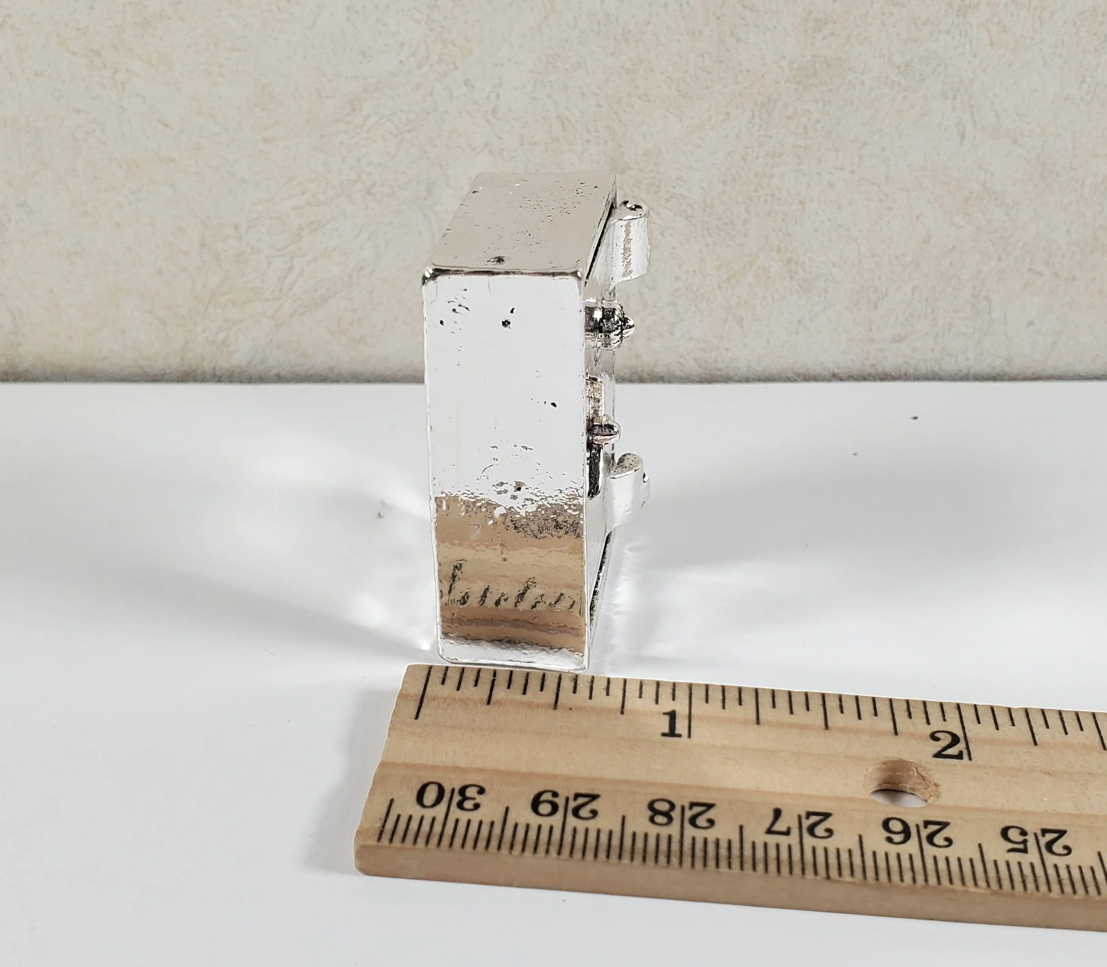 Miniature Metal Safe Tiny Prop (non working) Silver Door Opens 1:12 Scale - Image 5