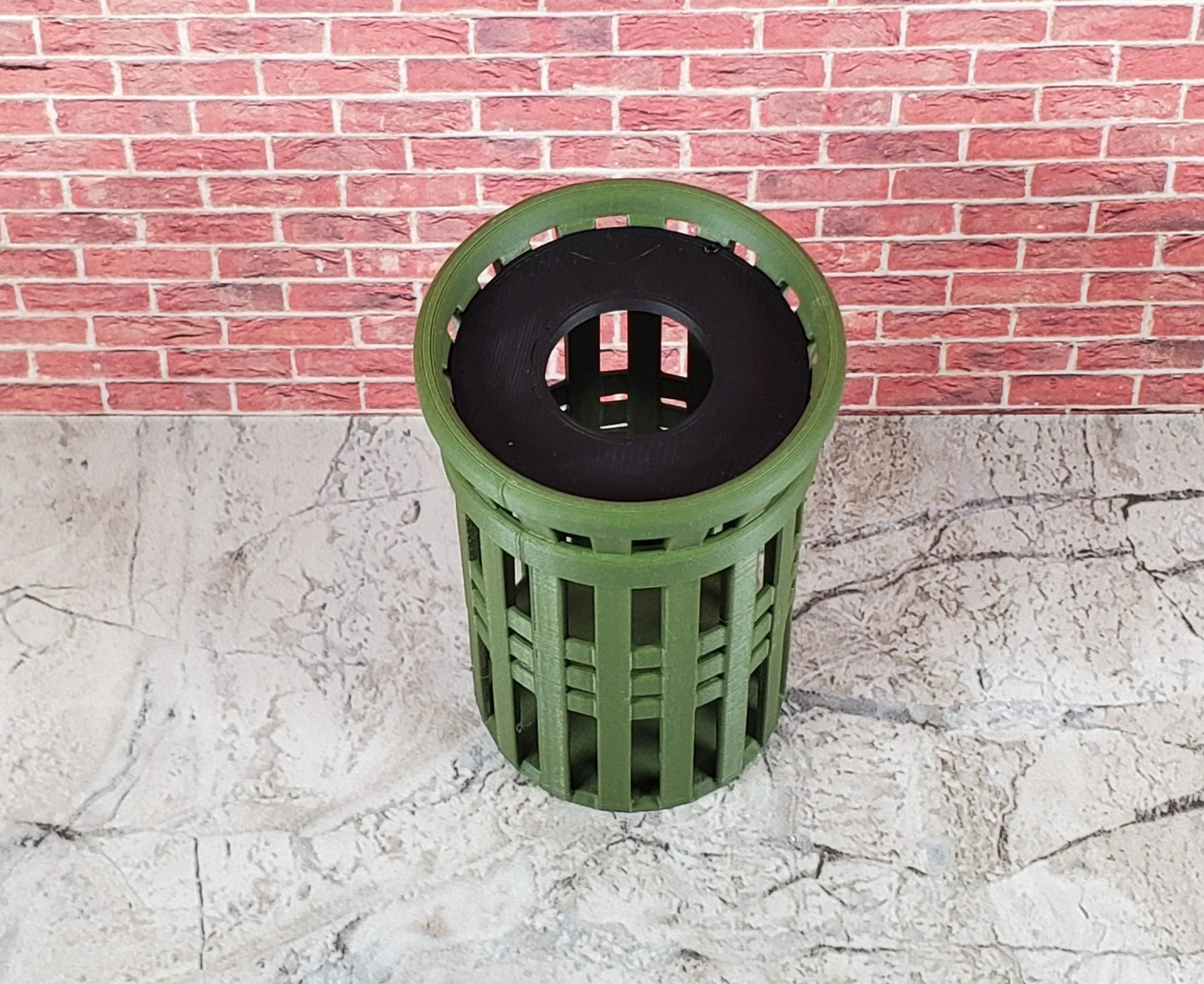 Miniature Parks Garbage Can Green 1:12 Scale Prop Models Diorama Action Figures - Image 4
