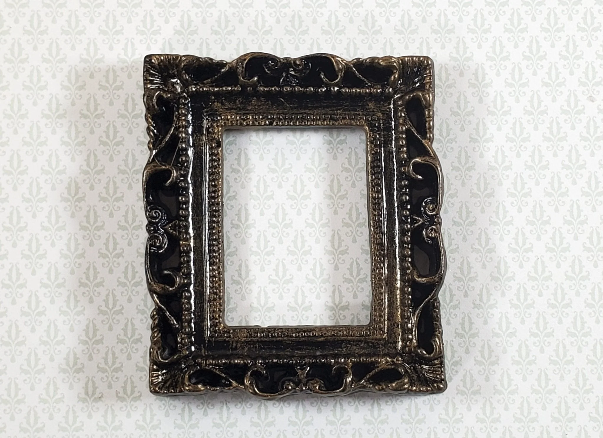 Miniature Picture Frame Fancy Antiqued for Tiny Paintings 1:12 Scale Dollhouse - Image 2