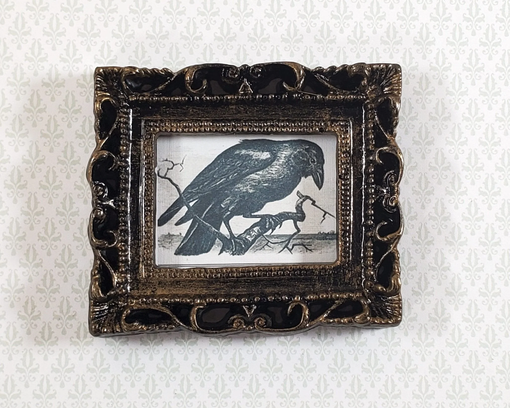 Miniature Picture Frame Fancy Antiqued for Tiny Paintings 1:12 Scale Dollhouse - Image 5