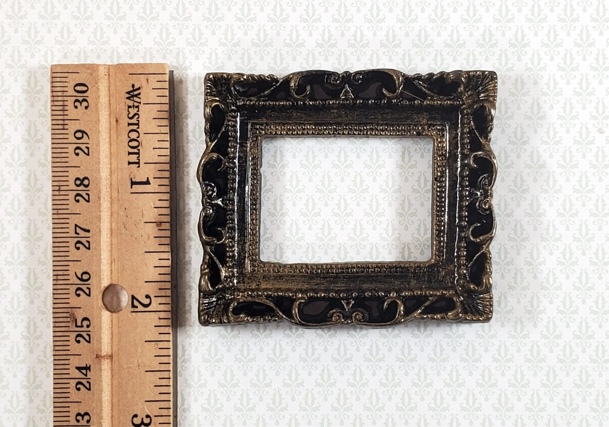 Miniature Picture Frame Fancy Antiqued for Tiny Paintings 1:12 Scale Dollhouse - Image 6