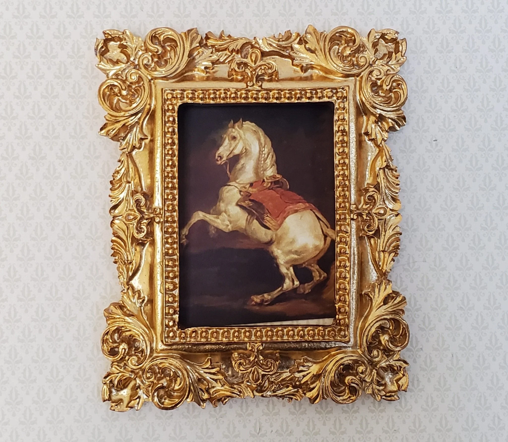 Miniature Picture Frame for 1:6 Scale Settings Large Fancy Gold Flat Back - Image 4