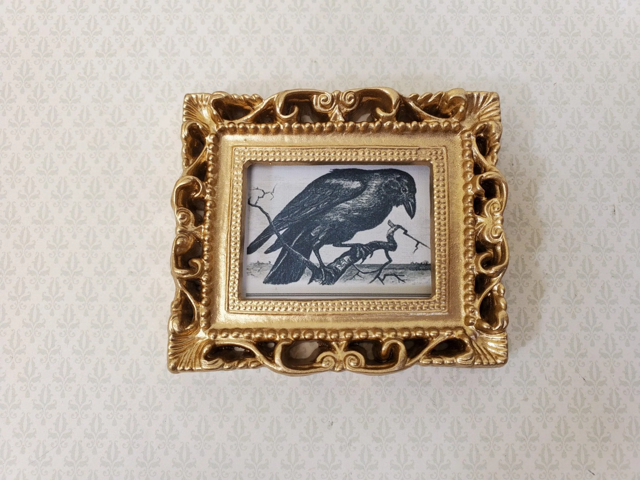 Miniature Picture Frame Large Fancy Gold for Painting for Dollhouses 1:12 - Image 4