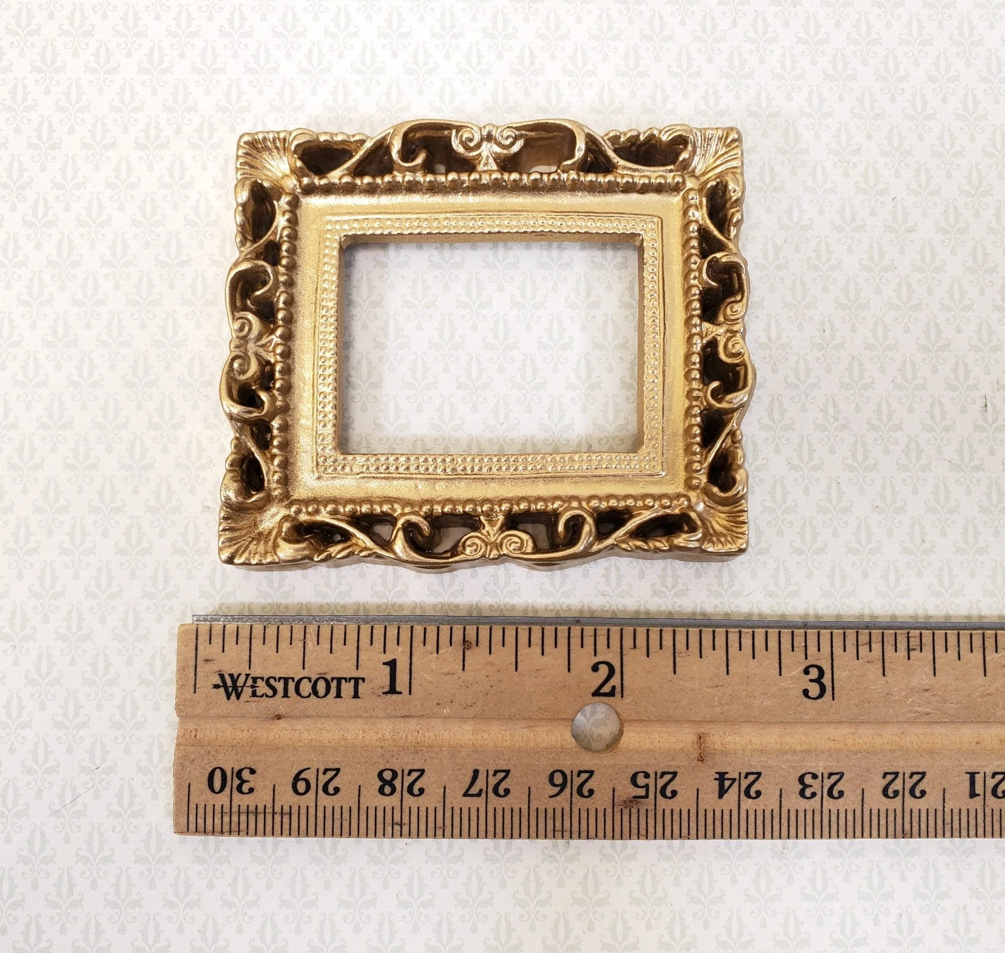 Miniature Picture Frame Large Fancy Gold for Painting for Dollhouses 1:12 - Image 5