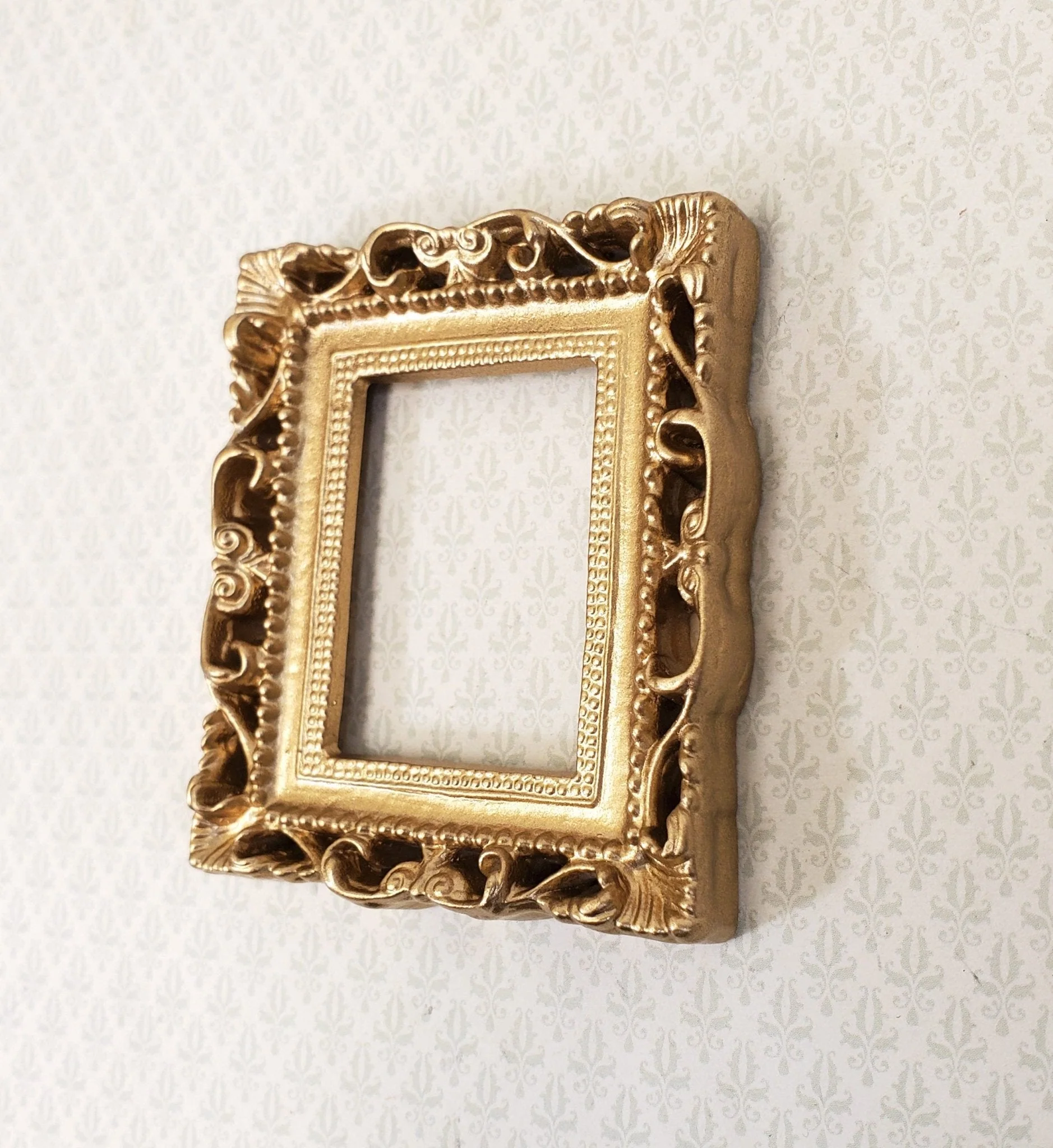 Miniature Picture Frame Large Fancy Gold for Painting for Dollhouses 1:12 - Image 6