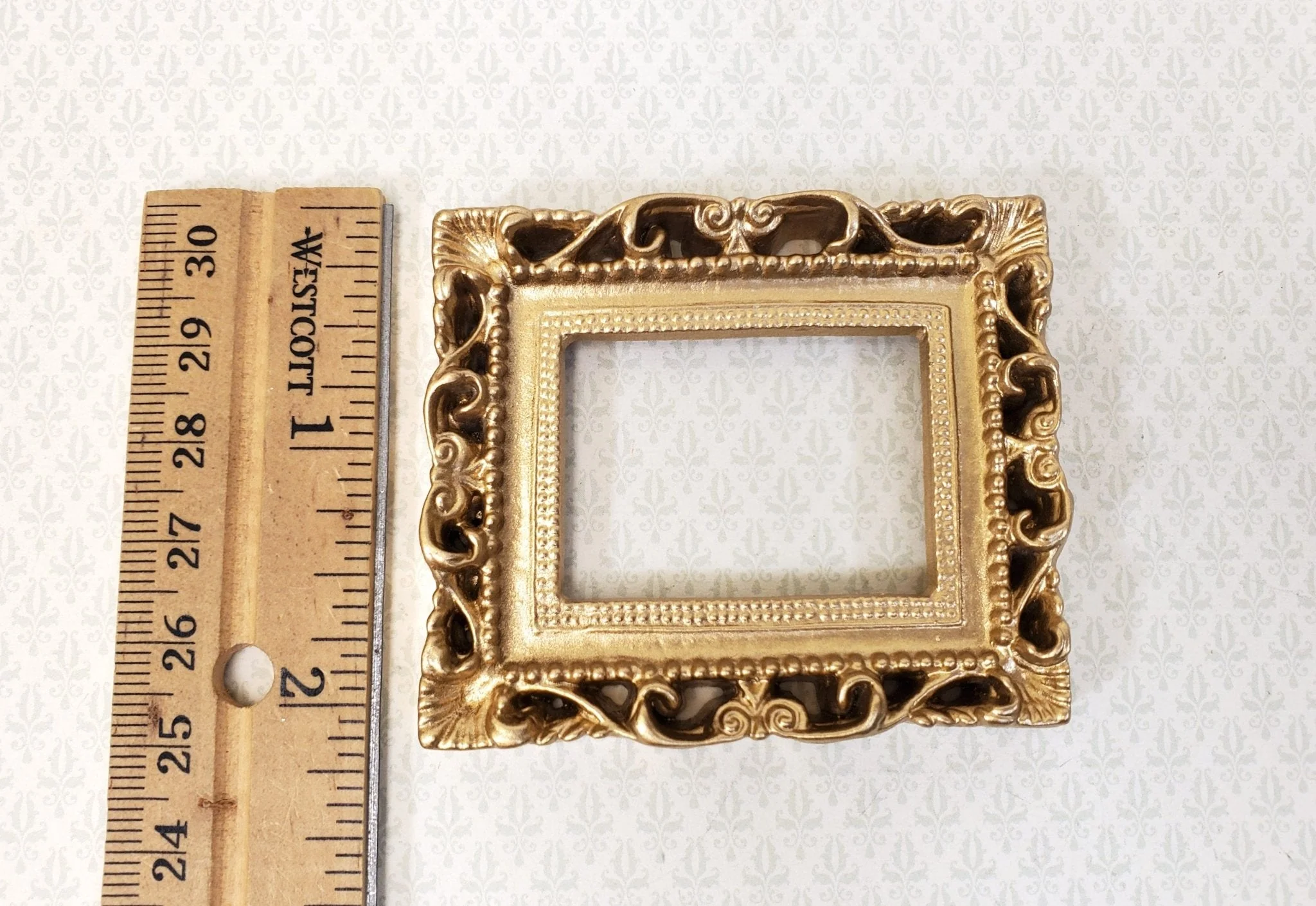 Miniature Picture Frame Large Fancy Gold for Painting for Dollhouses 1:12 - Image 7