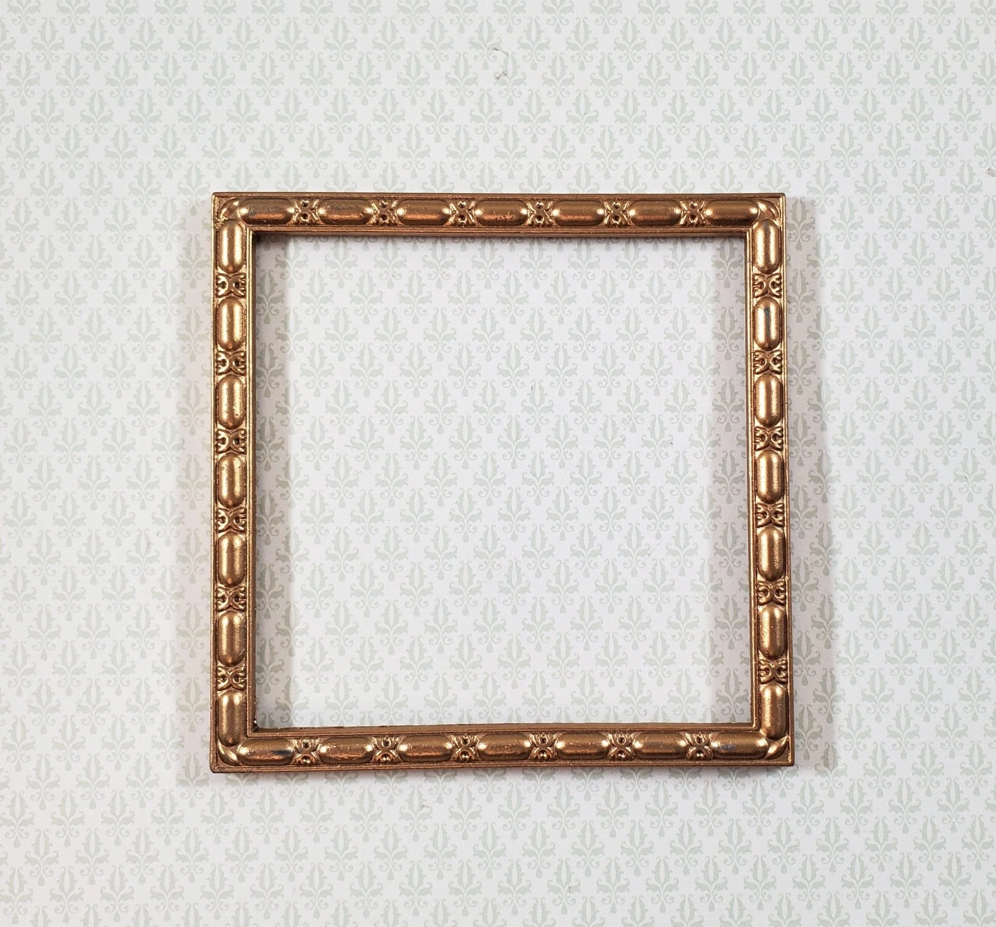 Miniature Picture Frame Square Metal Gold Interior 2.75" x 2.75" Dollhouses