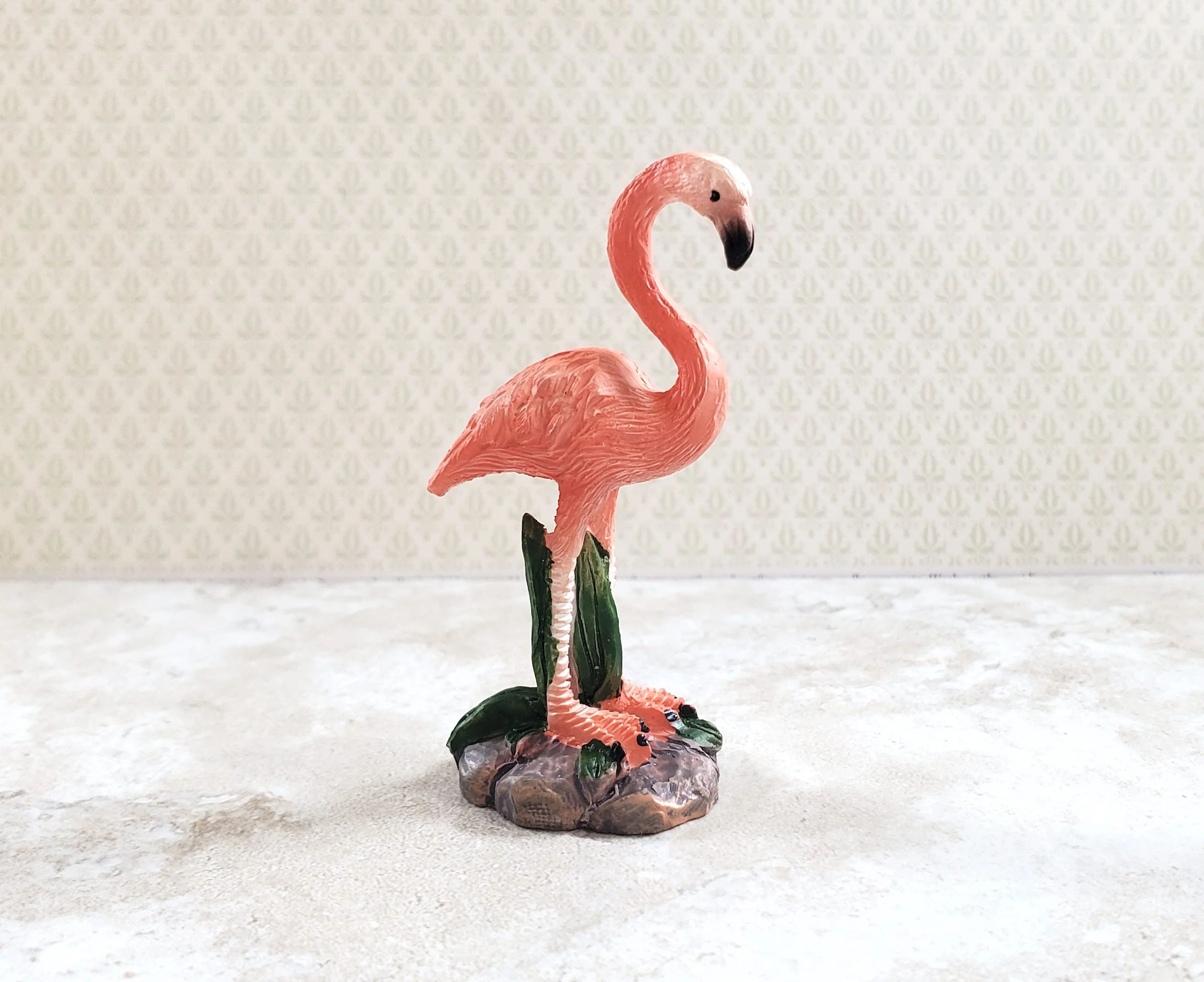 Miniature Pink Flamingo Statue Dollhouse or Fairy Garden Lawn Ornament 2 3/8" - Image 3