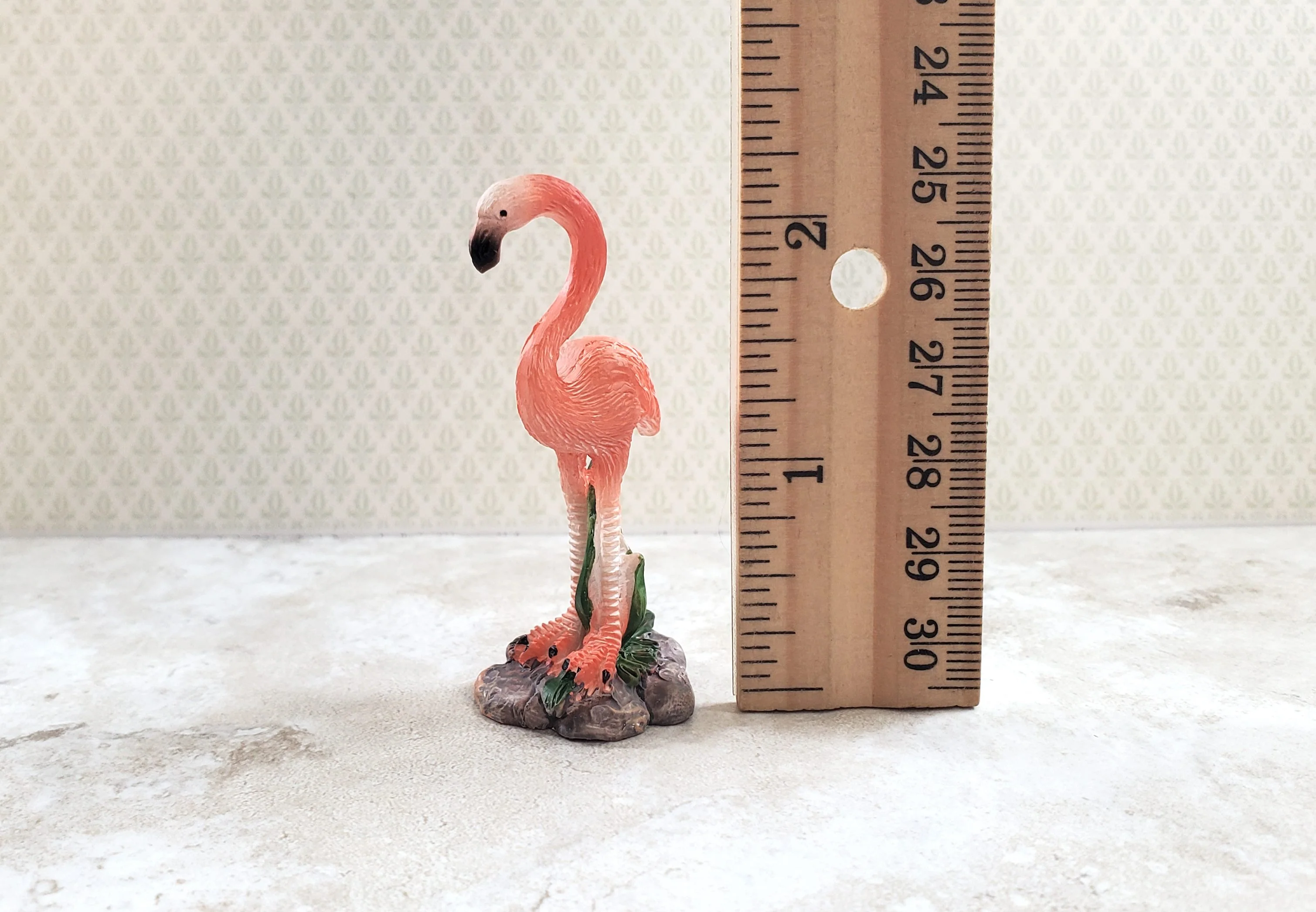 Miniature Pink Flamingo Statue Dollhouse or Fairy Garden Lawn Ornament 2 3/8" - Image 4