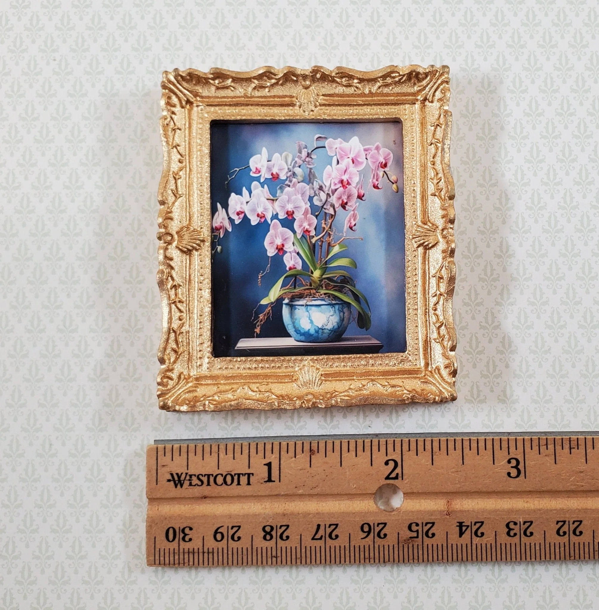 Miniature Potted Orchid Phalaenopsis Framed Art Print 1:12 Scale Dollhouse - Image 4