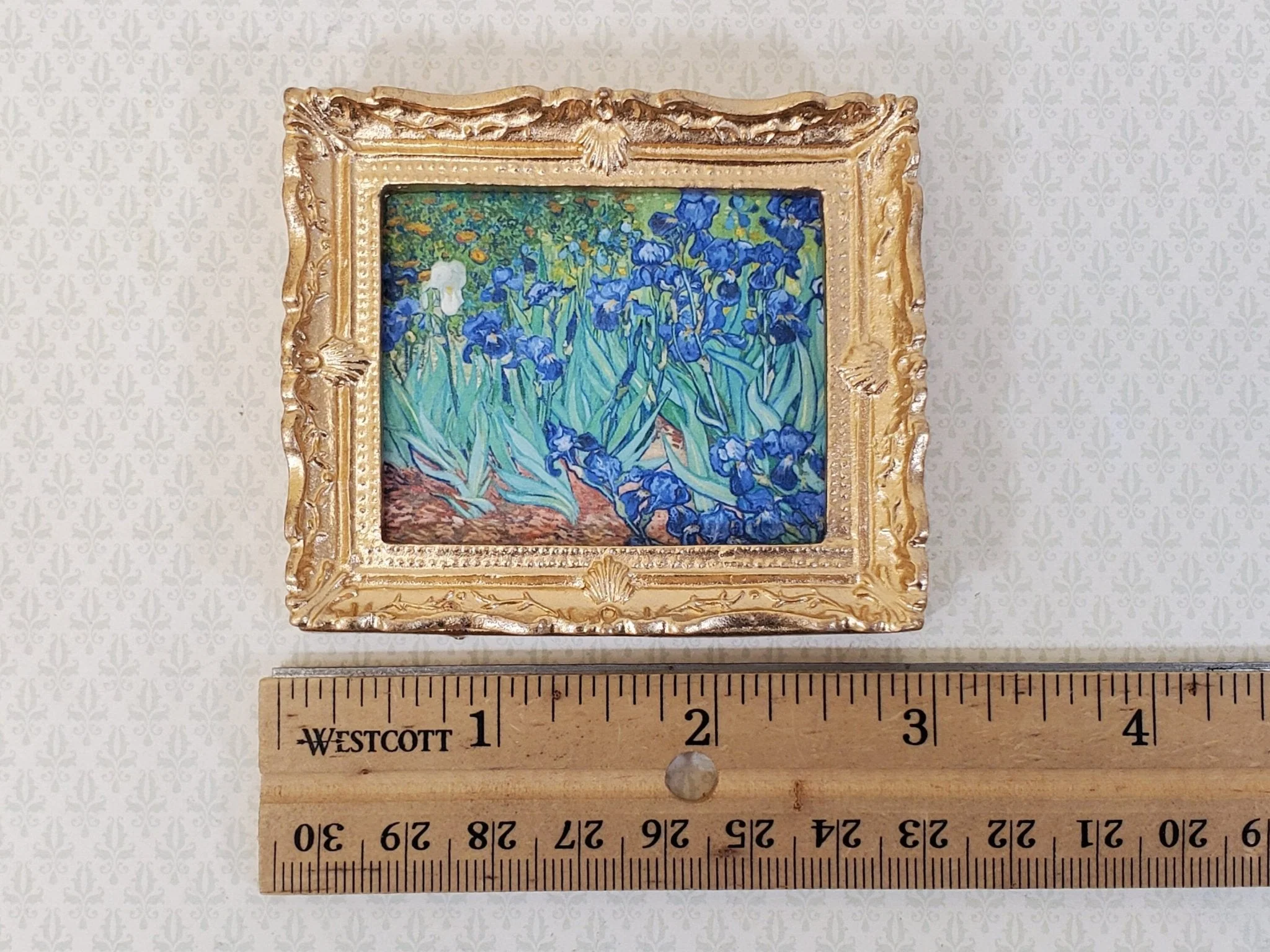 Miniature Purple Irises by Vincent Van Gogh Framed Print 1:12 Scale Handmade - Image 3