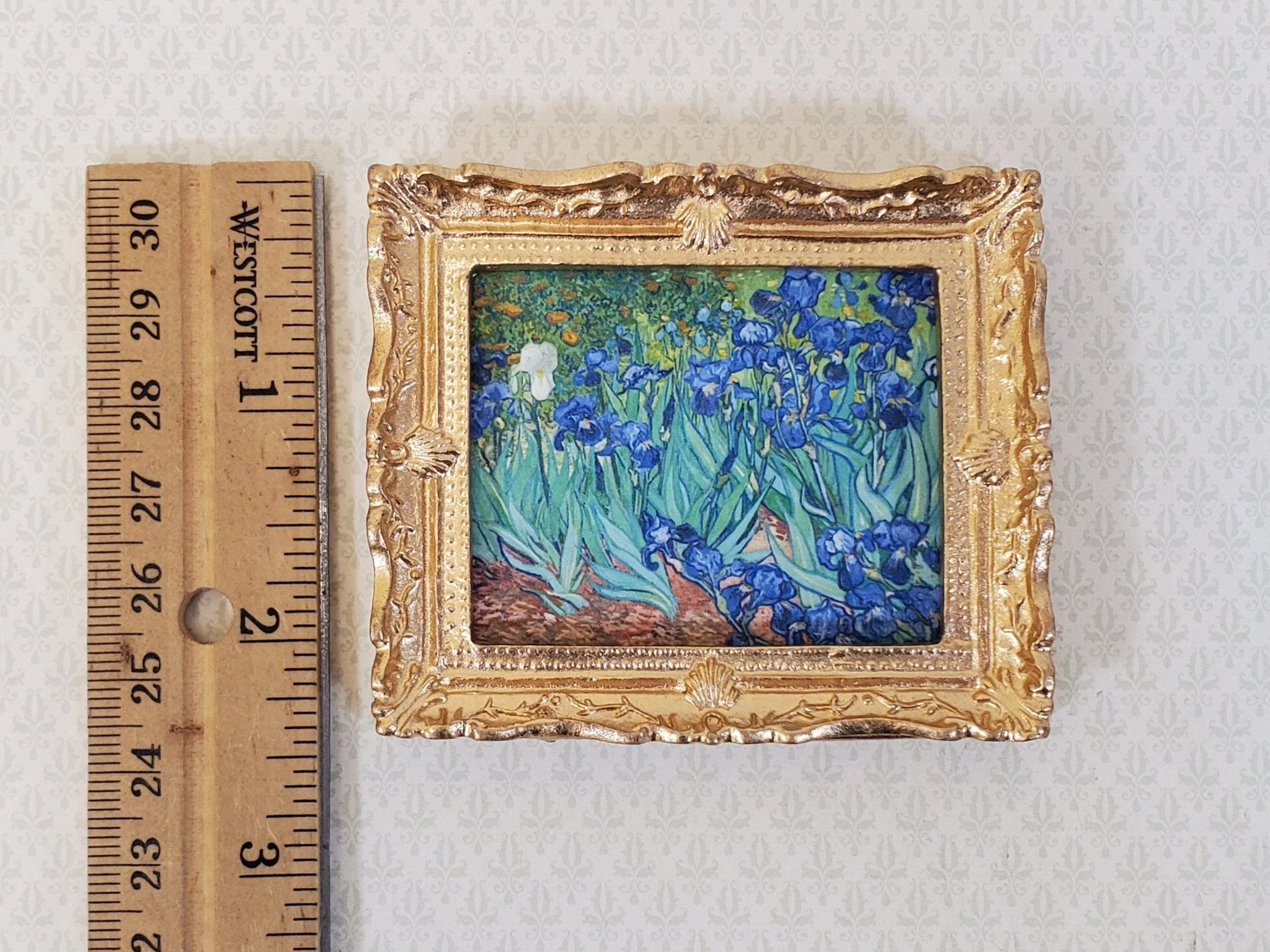 Miniature Purple Irises by Vincent Van Gogh Framed Print 1:12 Scale Handmade - Image 4