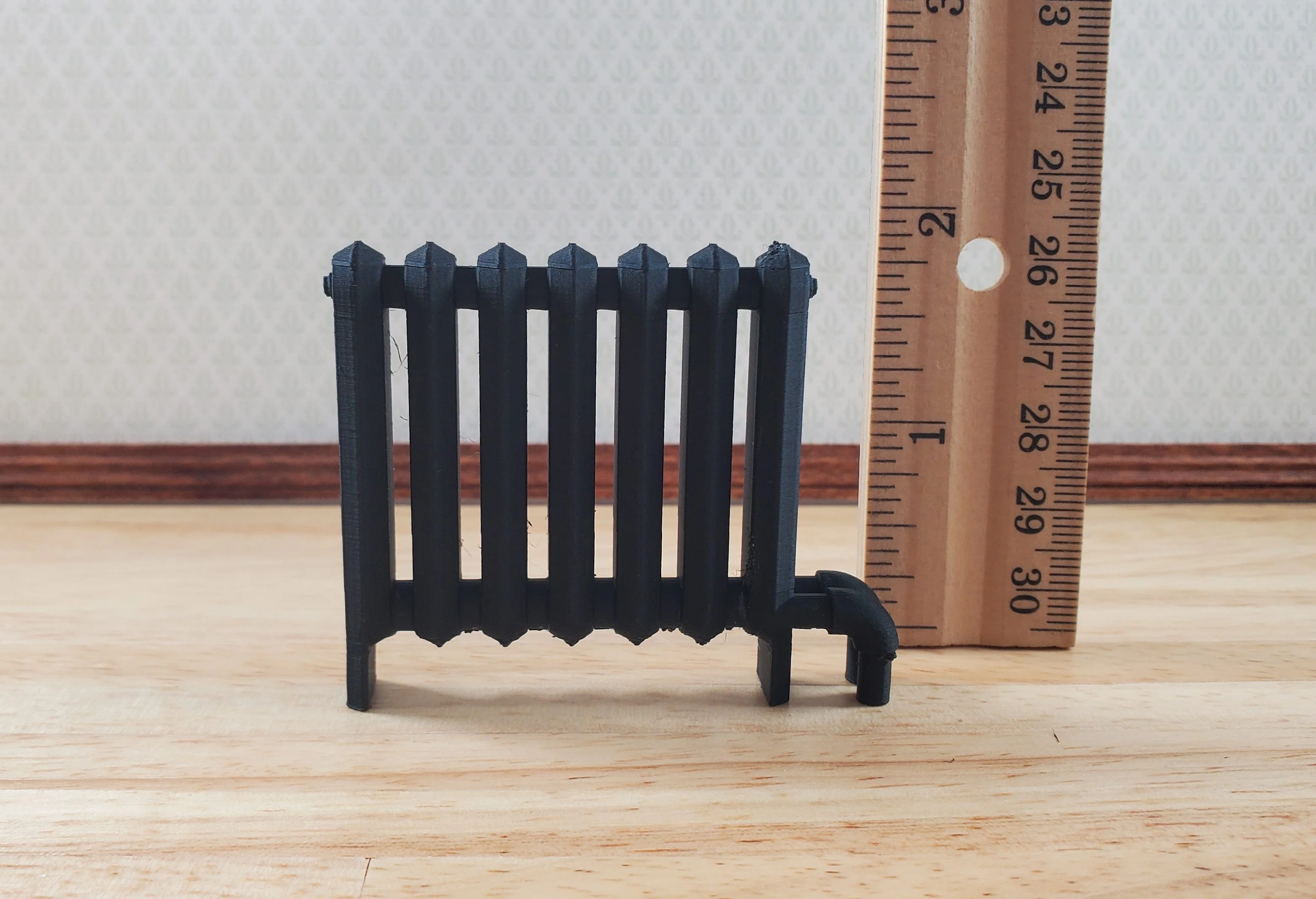 Miniature Radiator Black Classic Style 1:12 Scale Prop Dollhouse Accessory - Image 4