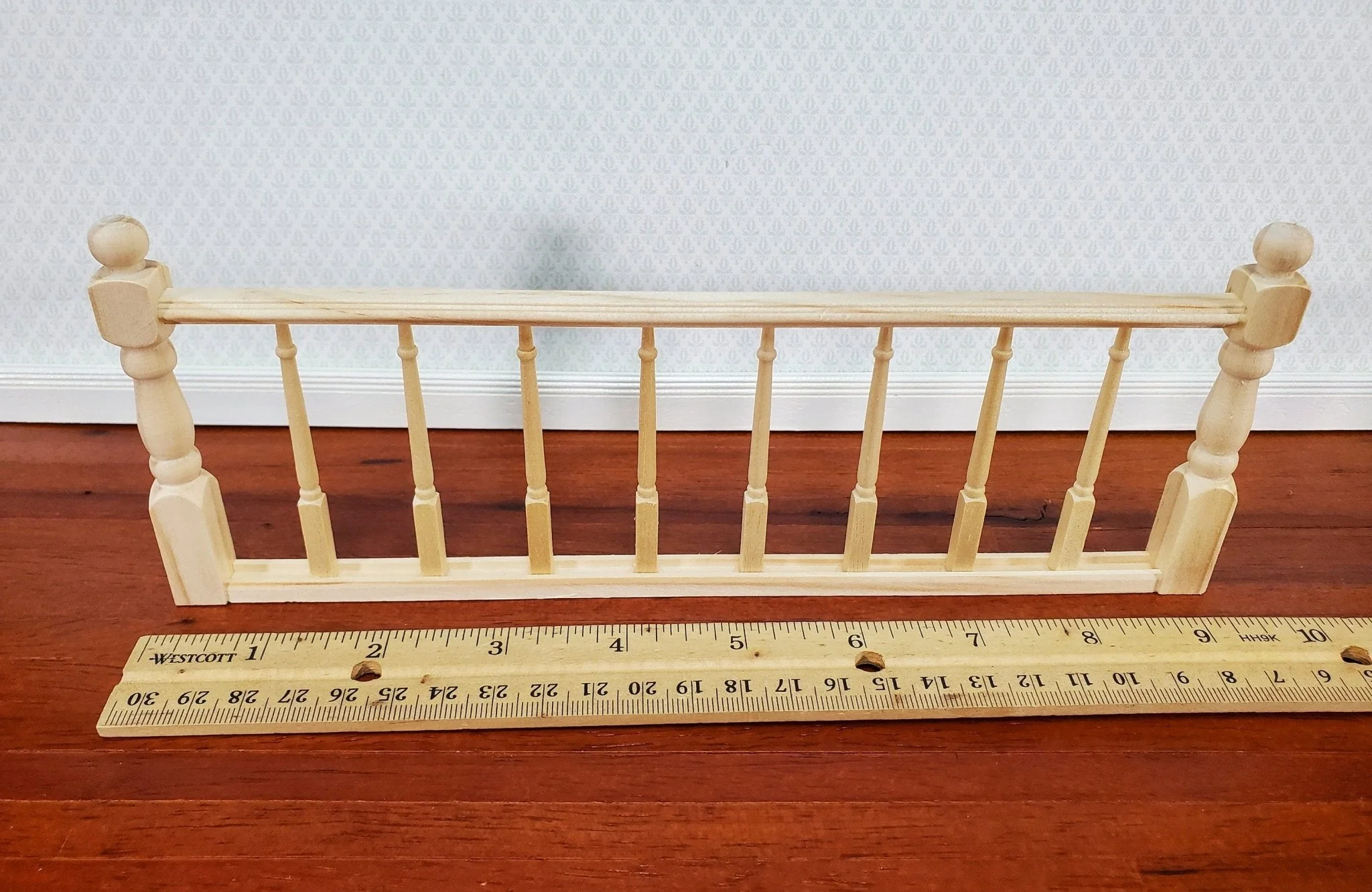 Miniature Railing Assembled 1 Piece 9 3/8" for Porches Decks Balconies Dollhouses 1:12 Scale - Image 4