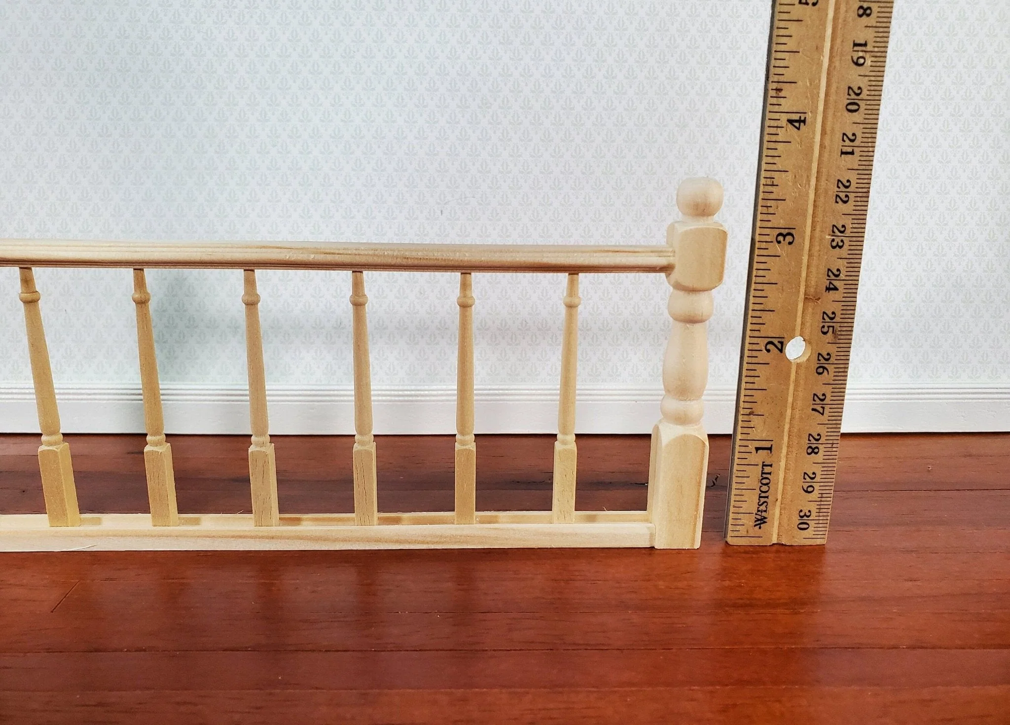 Miniature Railing Assembled 1 Piece 9 3/8" for Porches Decks Balconies Dollhouses 1:12 Scale - Image 5