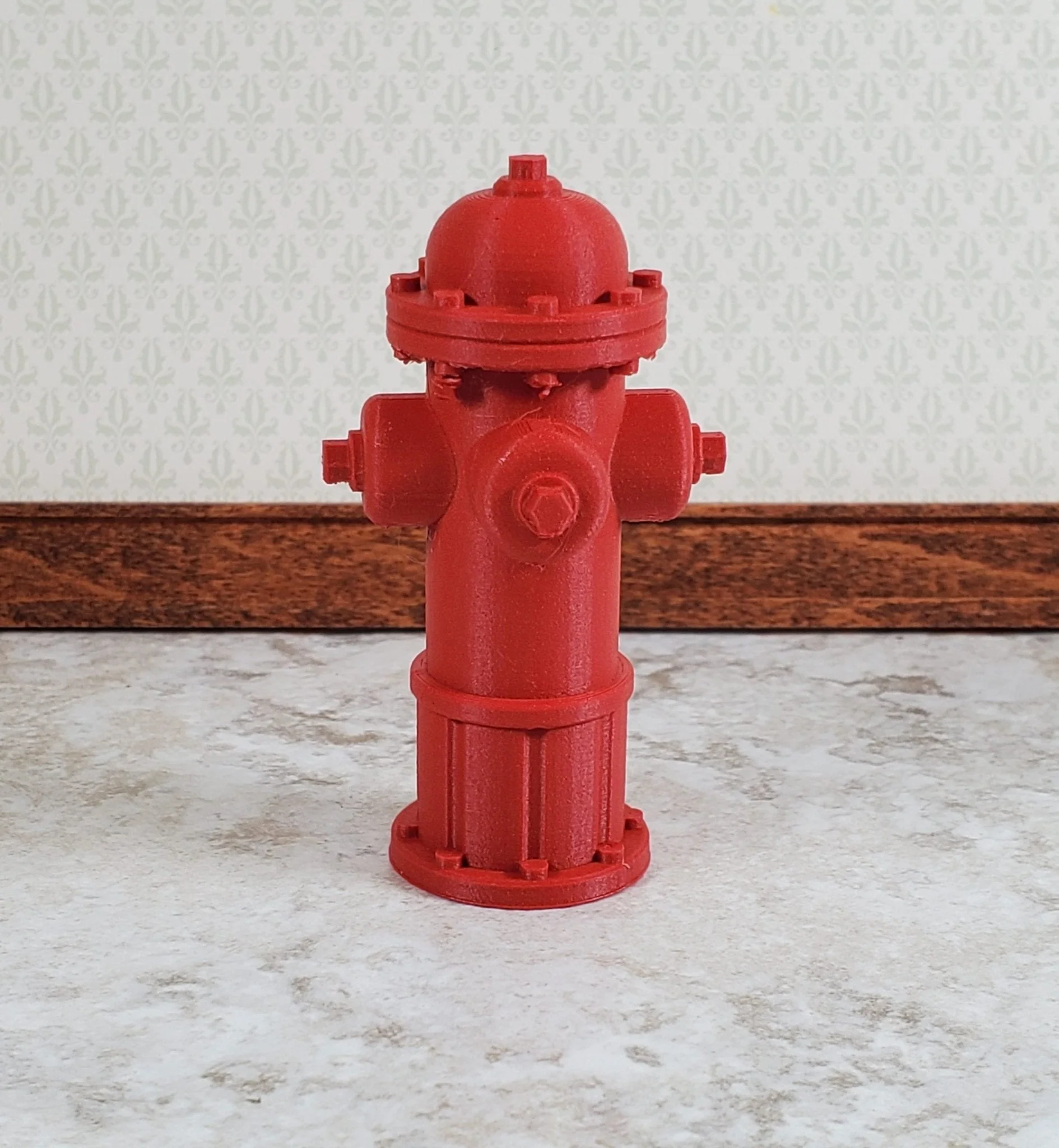 Miniature Red Fire Hydrant 1:12 Scale 3D Printed Scale Model Dioramas 2 1/4"