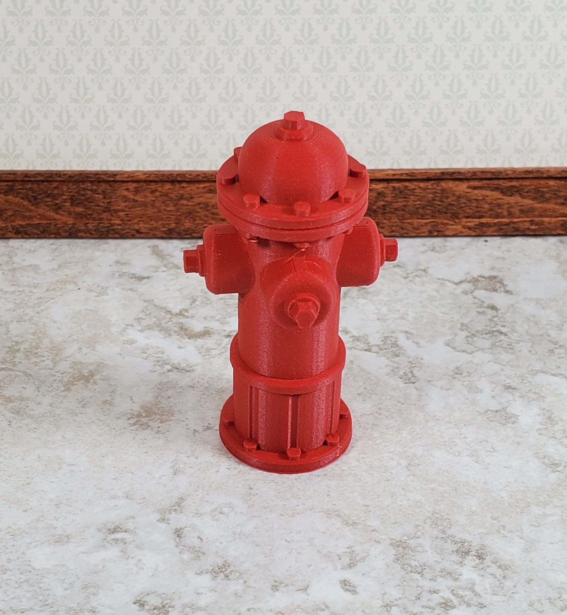 Miniature Red Fire Hydrant 1:12 Scale 3D Printed Scale Model Dioramas 2 1/4" - Image 2