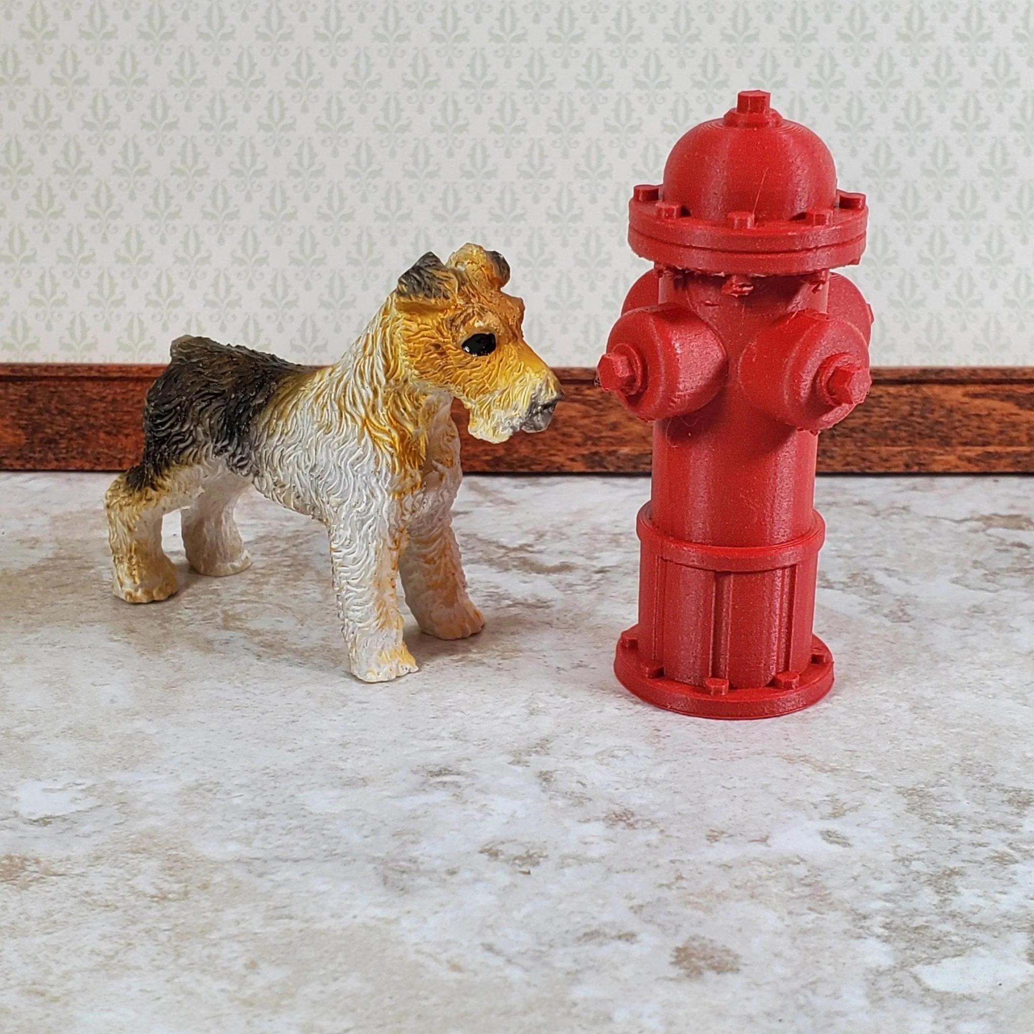 Miniature Red Fire Hydrant 1:12 Scale 3D Printed Scale Model Dioramas 2 1/4" - Image 3