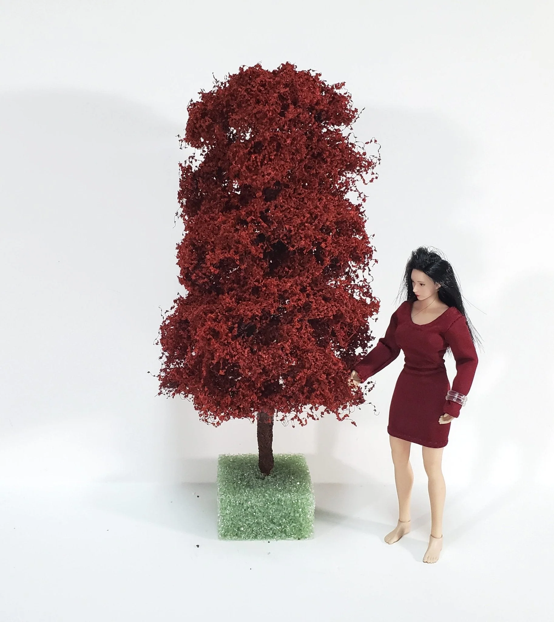 Miniature Red Maple Tree Large on a Spike 8" Tall Model Scenery Garden - Image 4