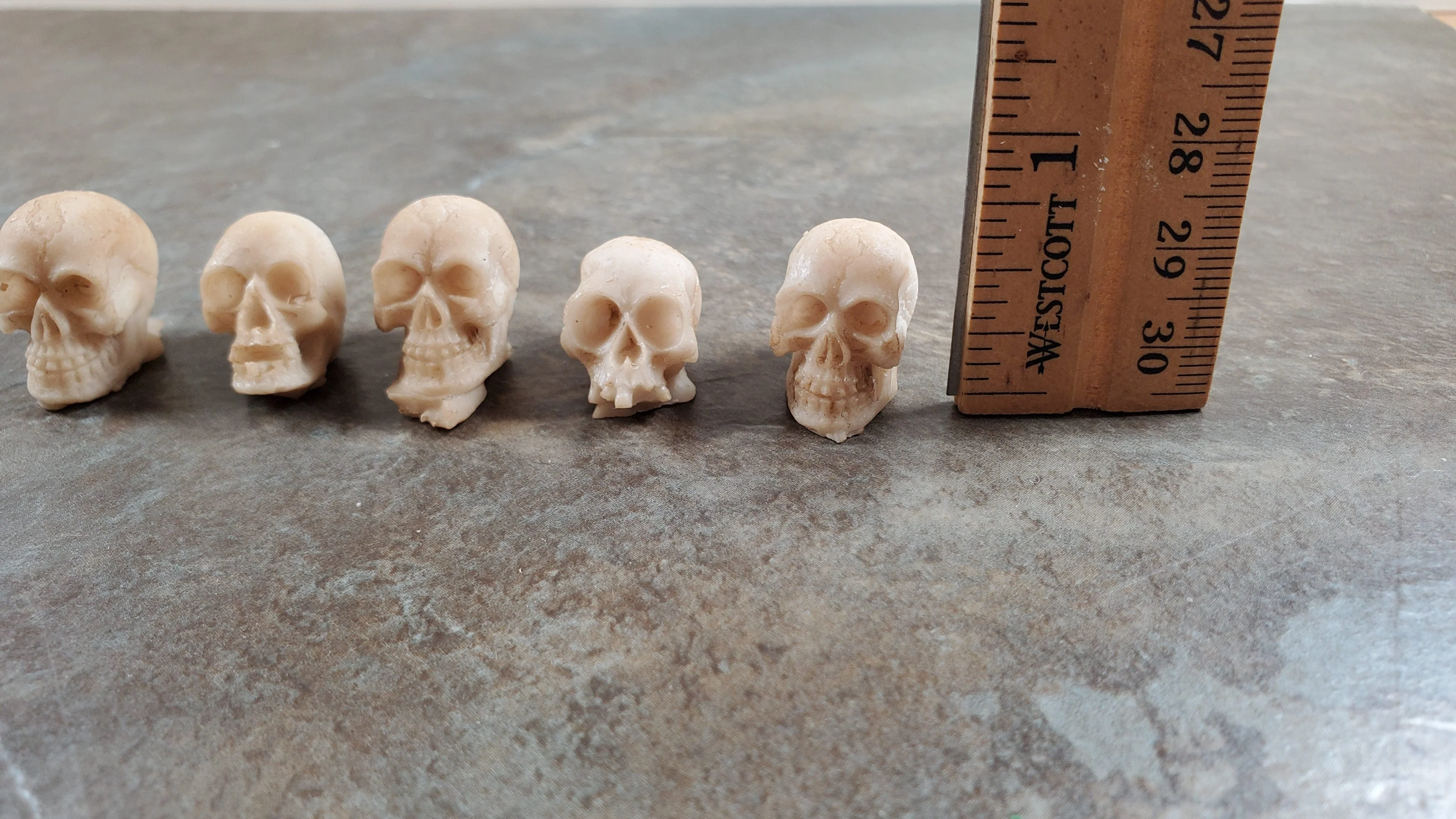 Miniature Skulls Tiny 5 Random 1:12 Scale Halloween Decoration Scale Model Resin - Image 6