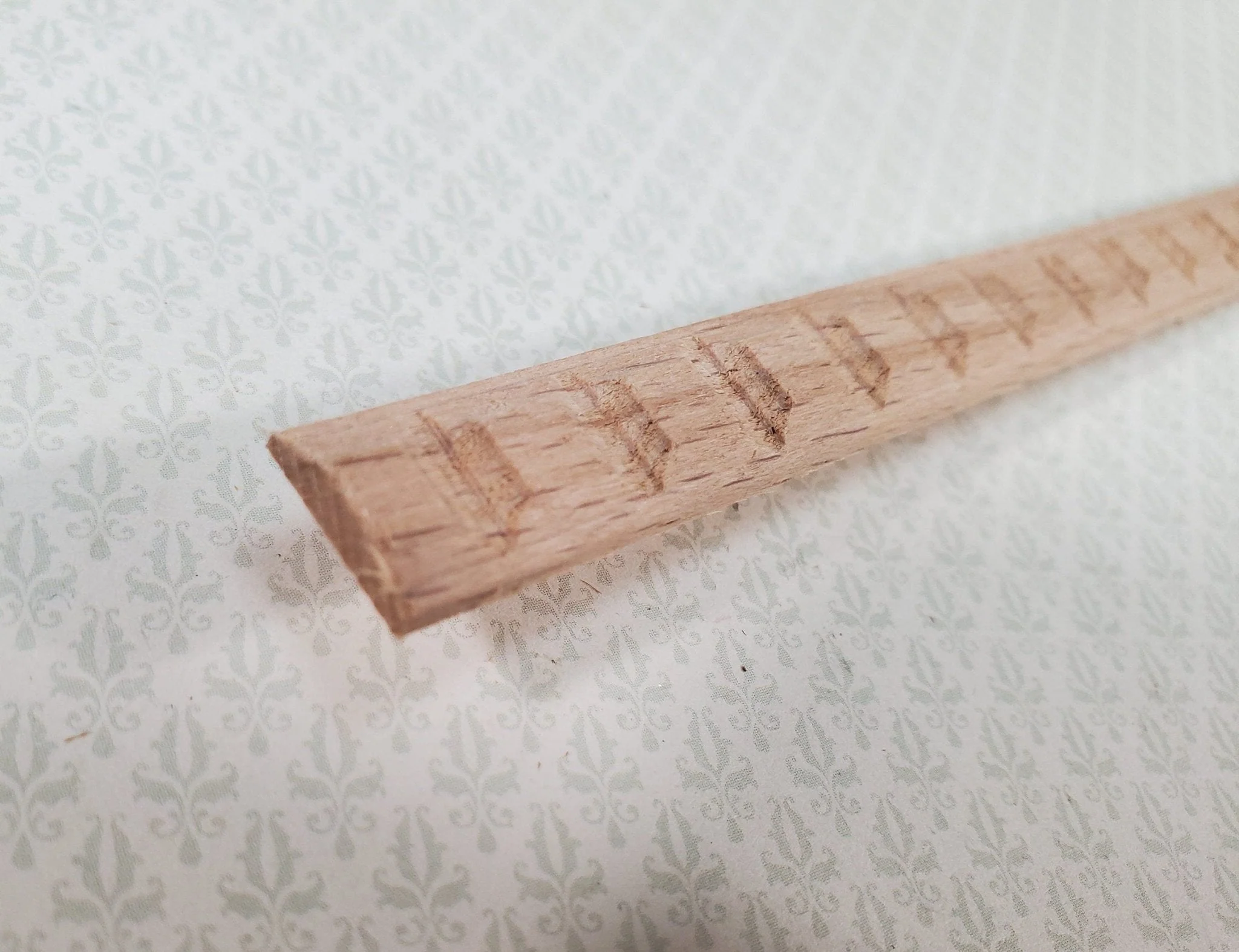 Miniature Square Block Trim Wood Relief Molding 7/16" x 18" Dollhouse Ceilings Walls - Image 2
