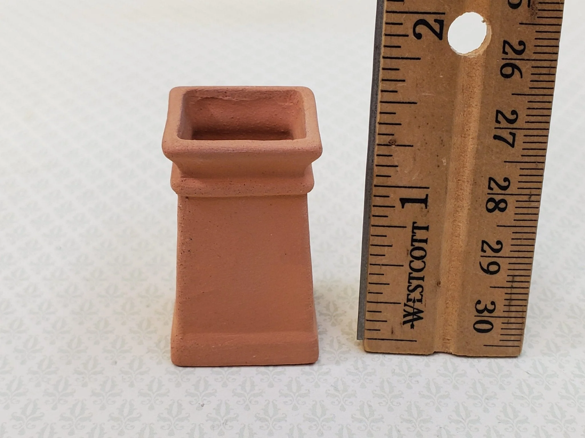 Miniature Square Chimney Pot Smoke Stack Terra Cotta 1:12 Scale Dollhouse - Image 3