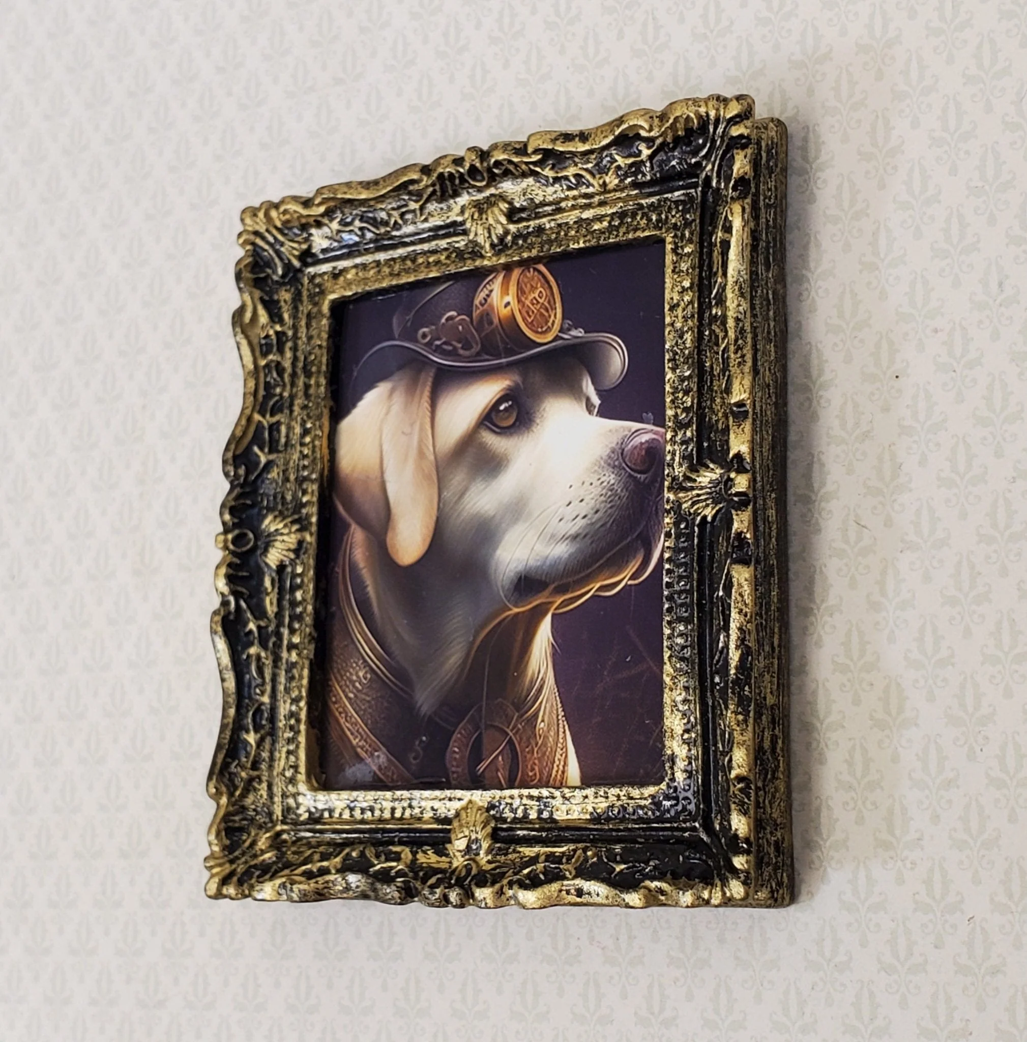 Miniature Steampunk Dog Framed Print Labrador 1:12 Scale Miniature Picture - Image 2