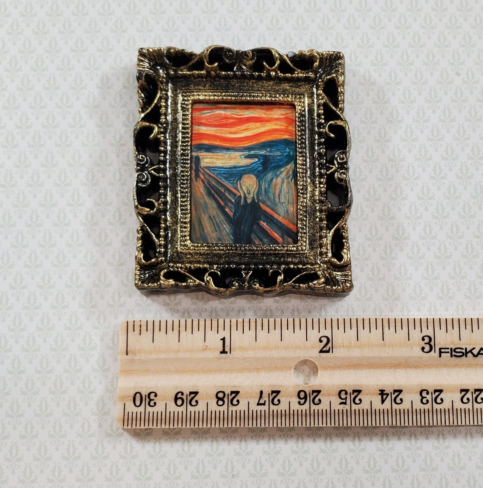 Miniature The Scream by Edvard Munch Art Print Framed 1:12 Scale Dollhouse Decor - Image 4