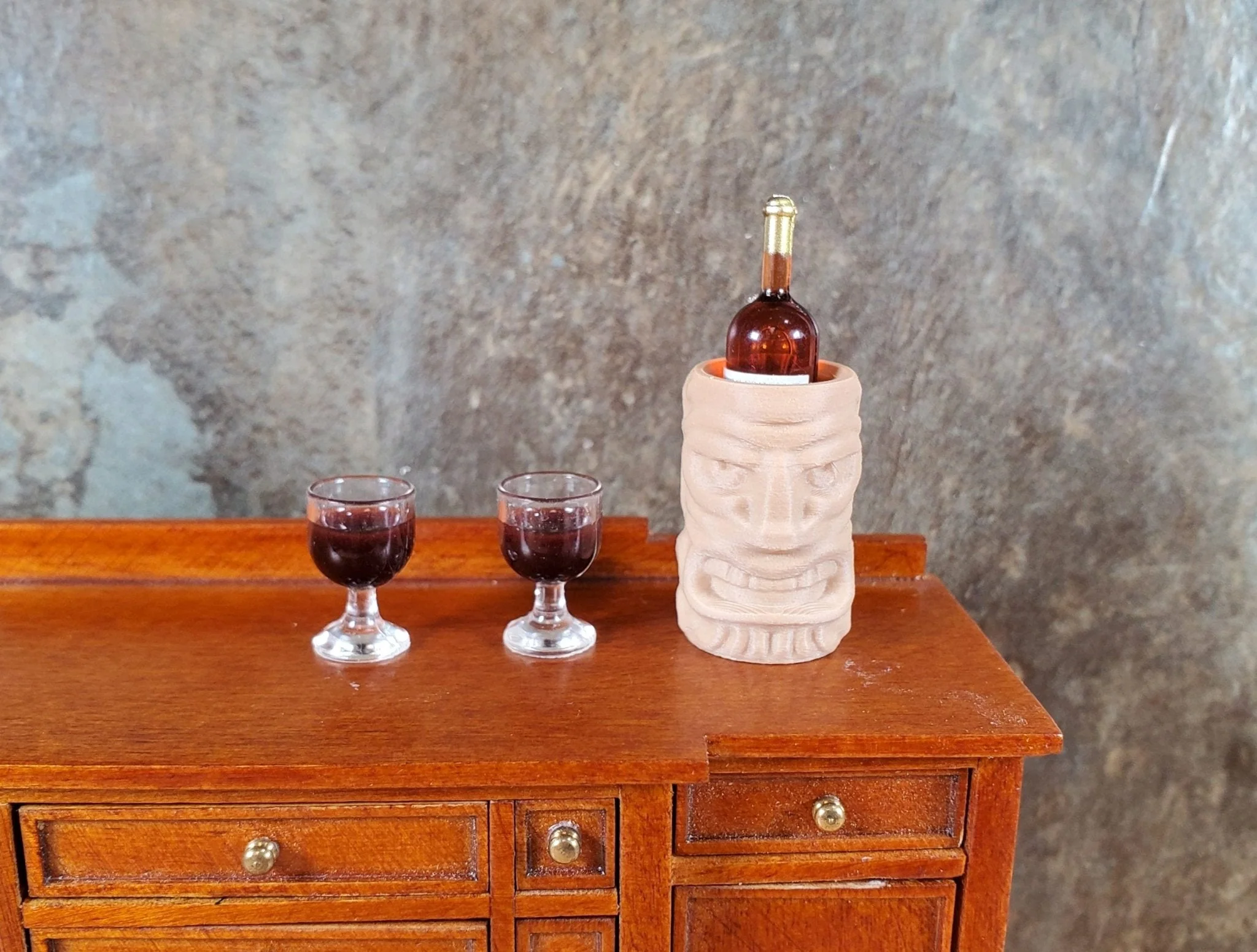 Miniature Tiki Mug Vase or Wine Chiller 15/16" tall for Dollhouse Action Figures - Image 5