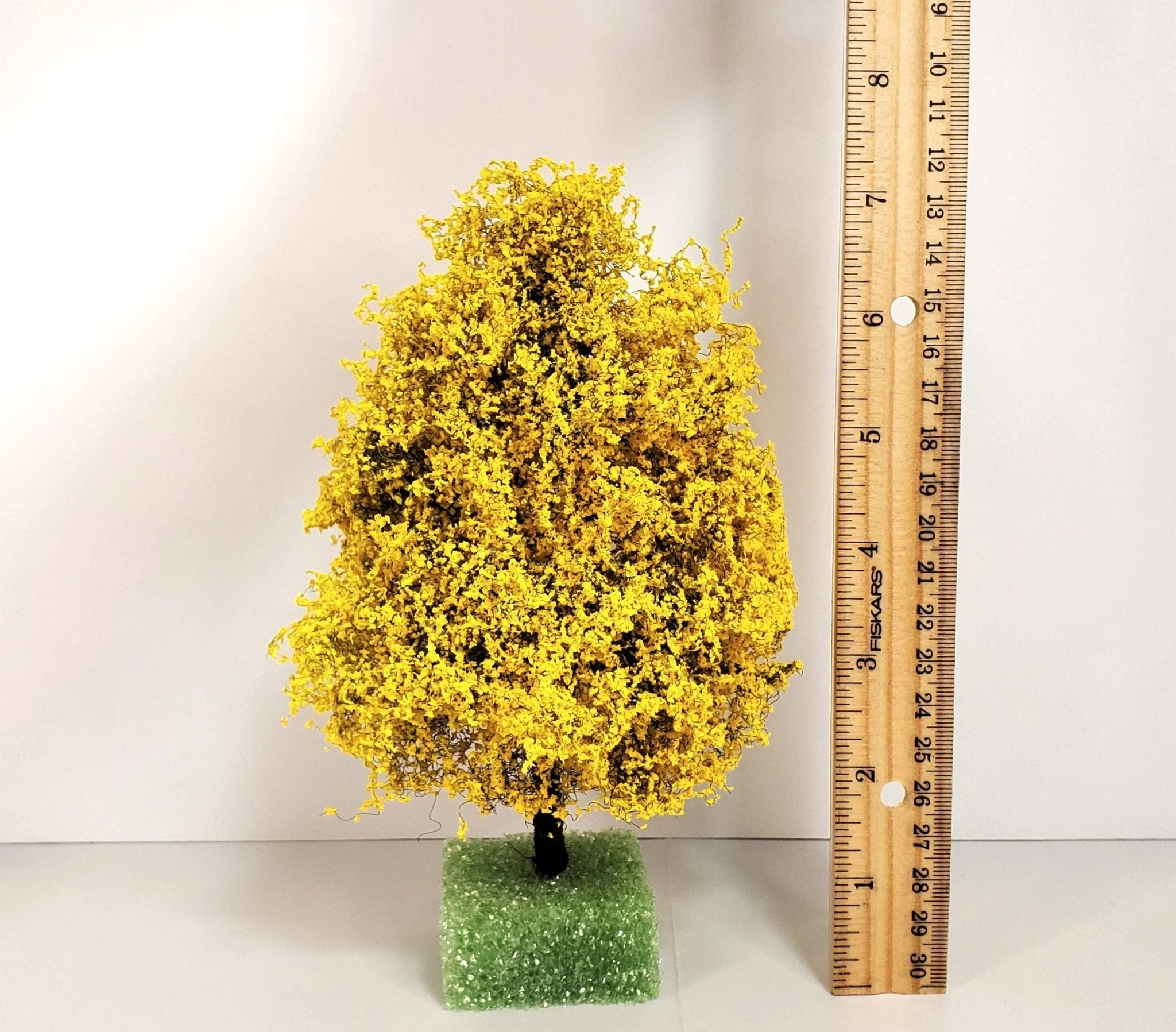 Miniature Tree Golden Autumn Burnt Yellow 6" Tall on Spike Model Scenery Garden - Image 5