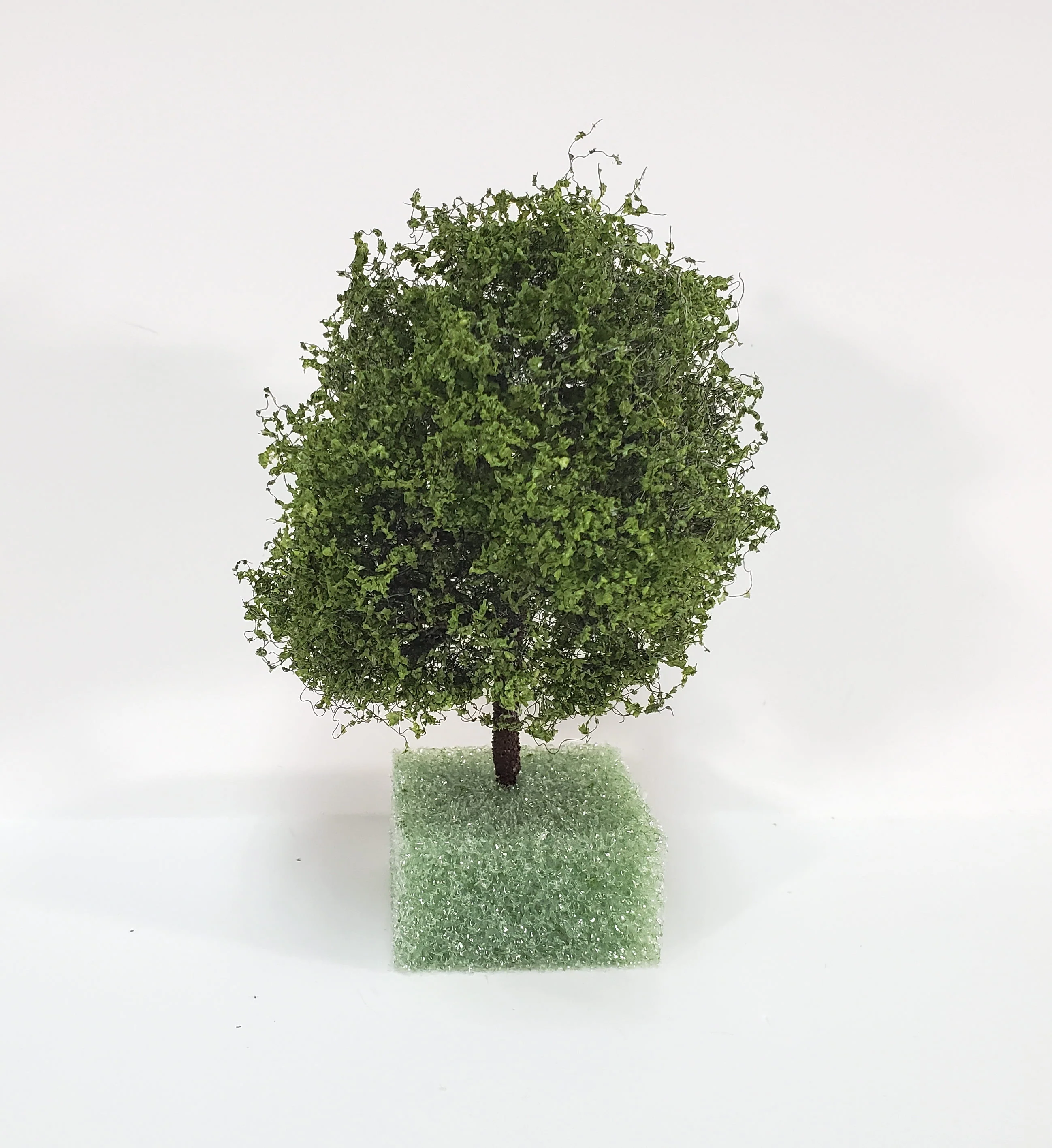 Miniature Tree or Bush Light Green 4" Tall on a flat base Model Scenery Garden Shrub - Image 2
