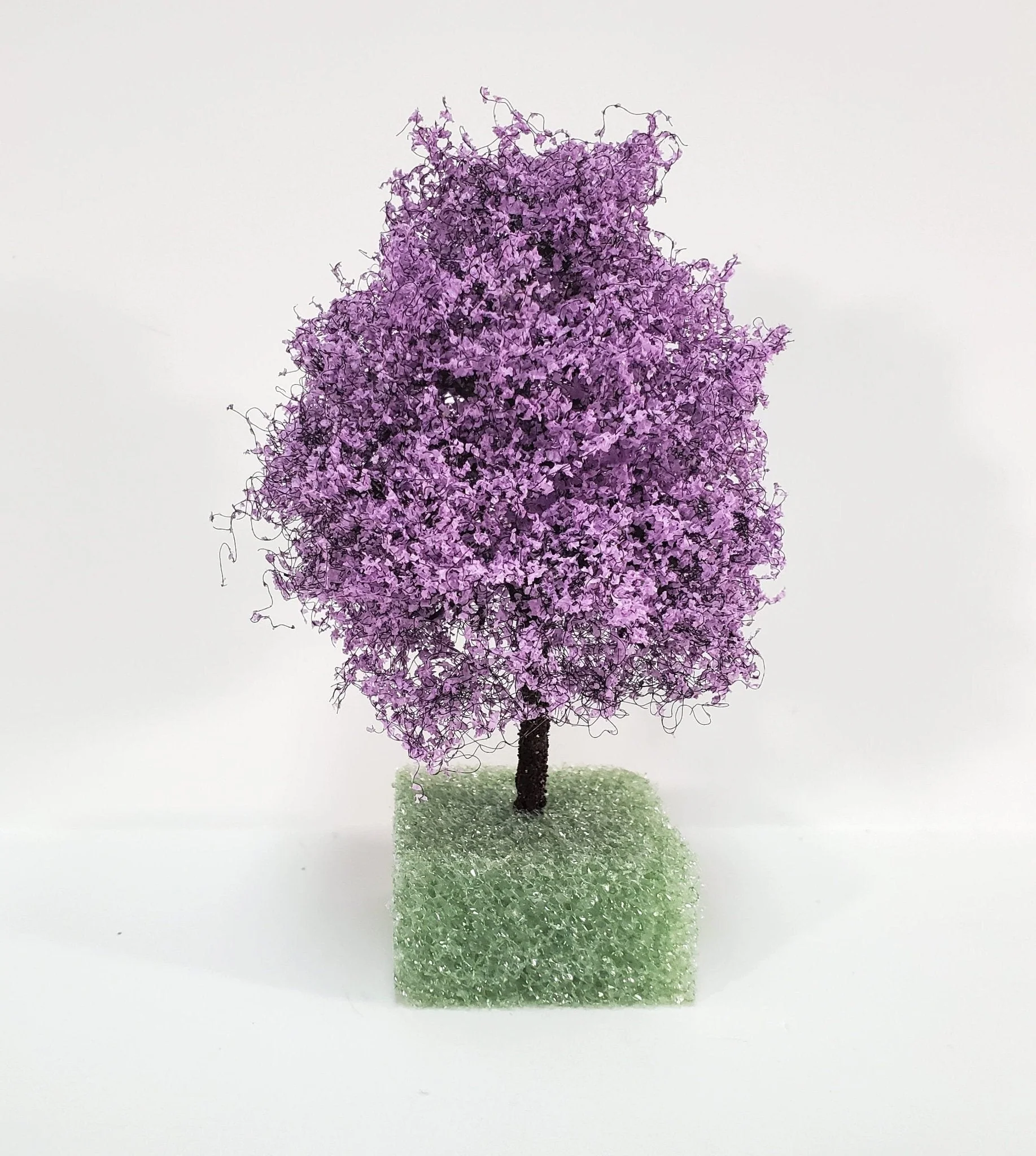 Miniature Tree or Bush Purple Lilac 4" Tall on a Spike Model Scenery Garden