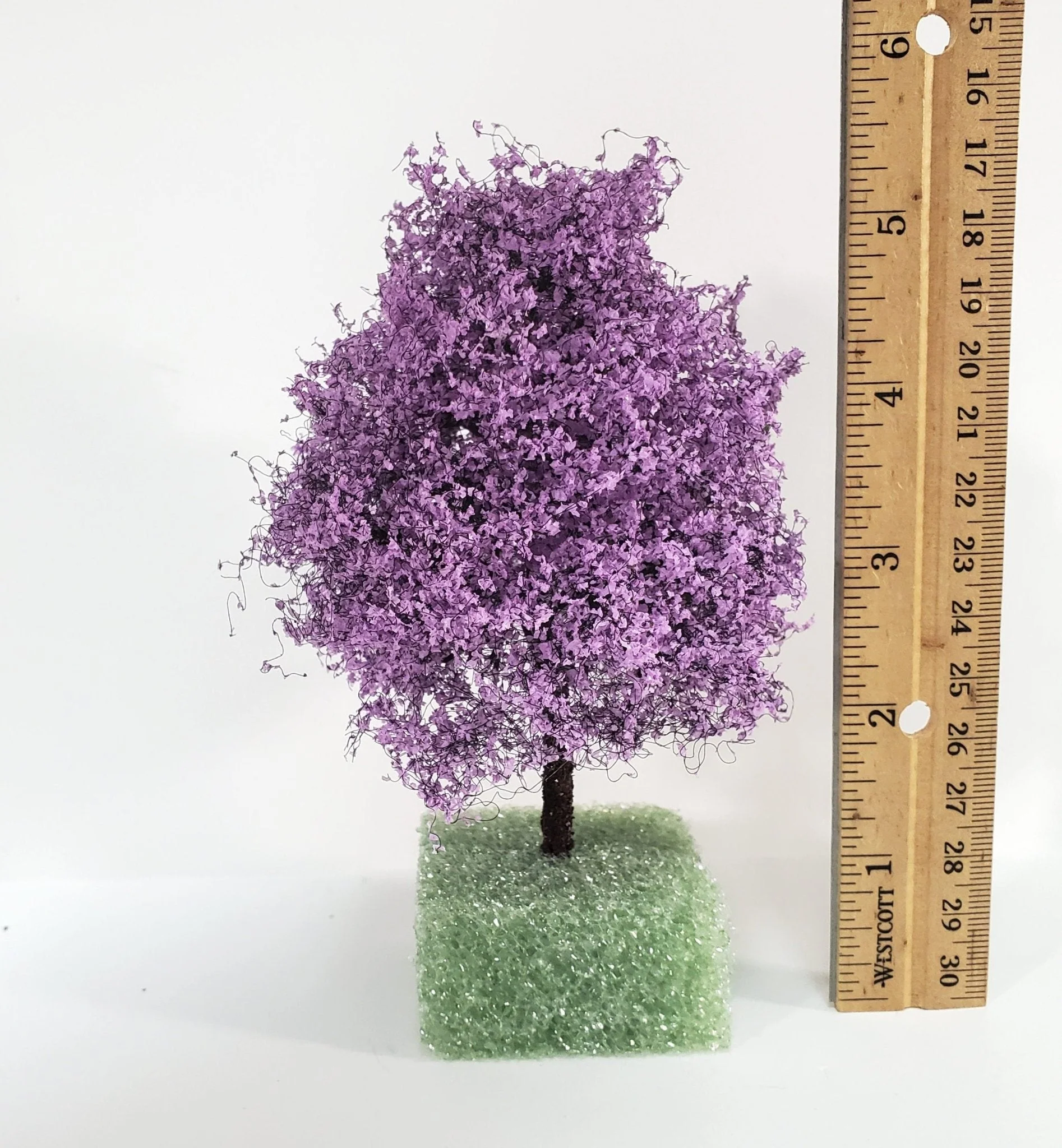 Miniature Tree or Bush Purple Lilac 4" Tall on a Spike Model Scenery Garden - Image 2