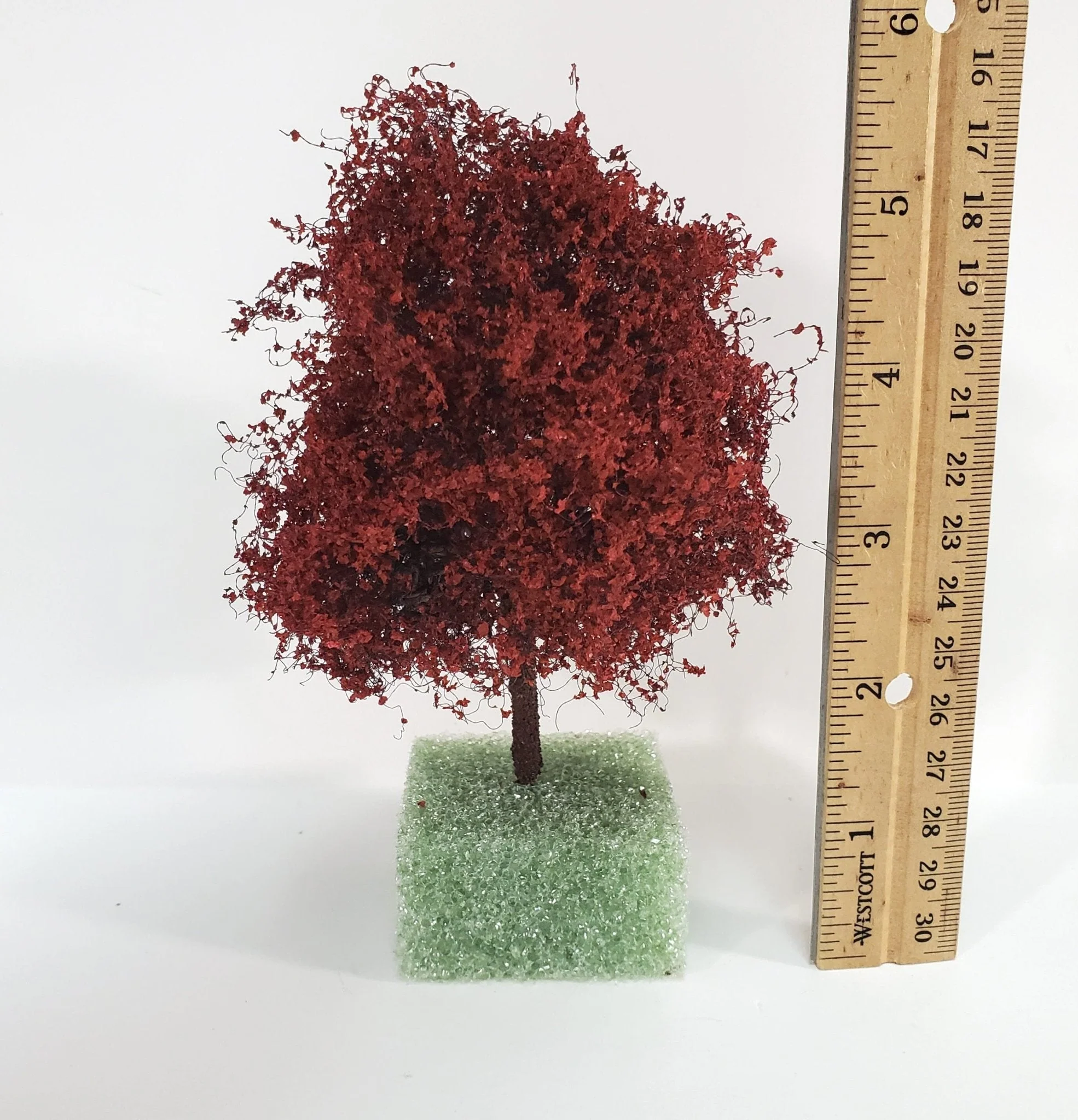 Miniature Tree or Bush Red Japanese Maple 4" Tall on a Spike Model Scenery Garden - Image 2