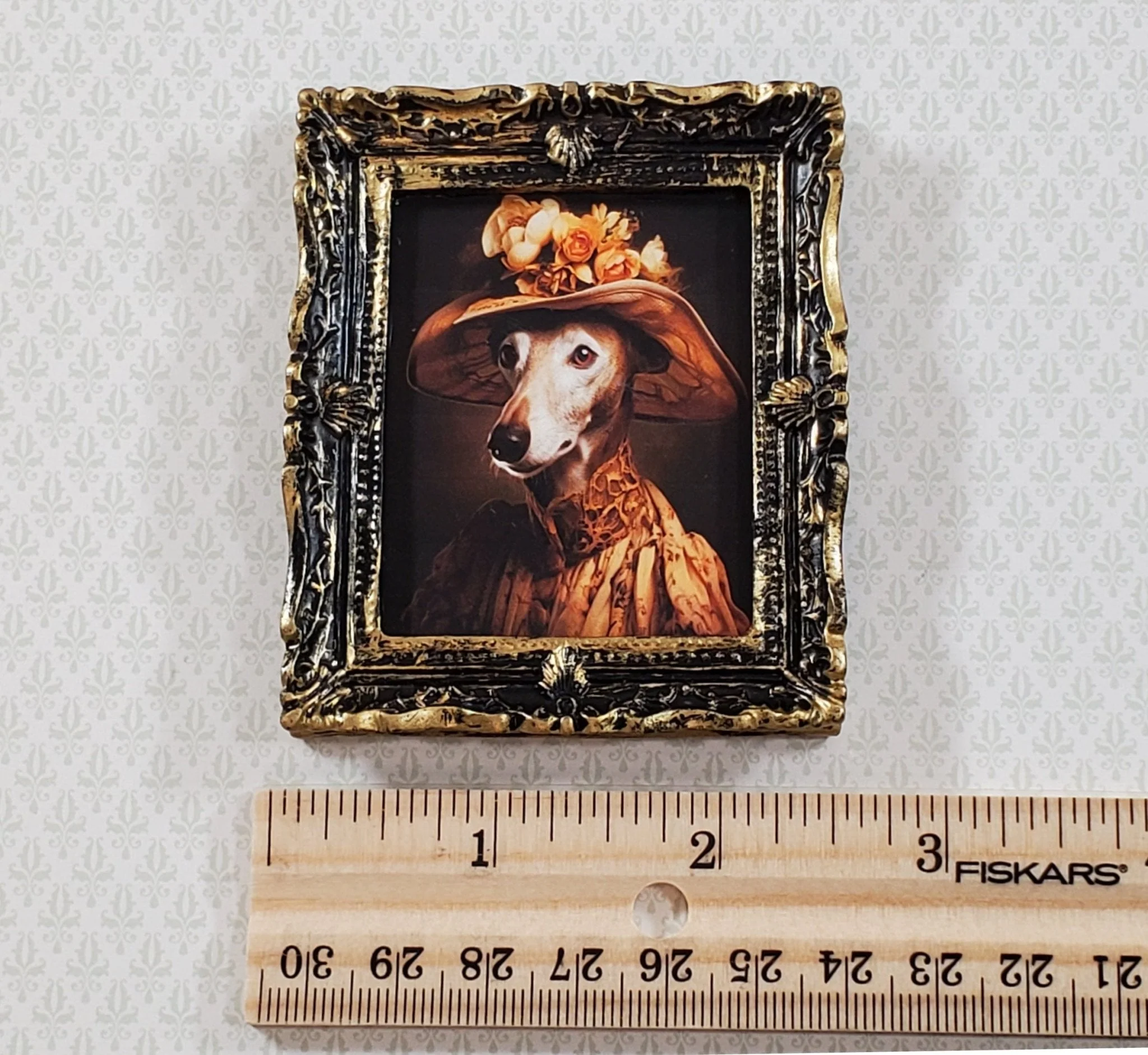 Miniature Victorian Dog Greyhound Framed Print Female 1:12 Scale Picture - Image 4