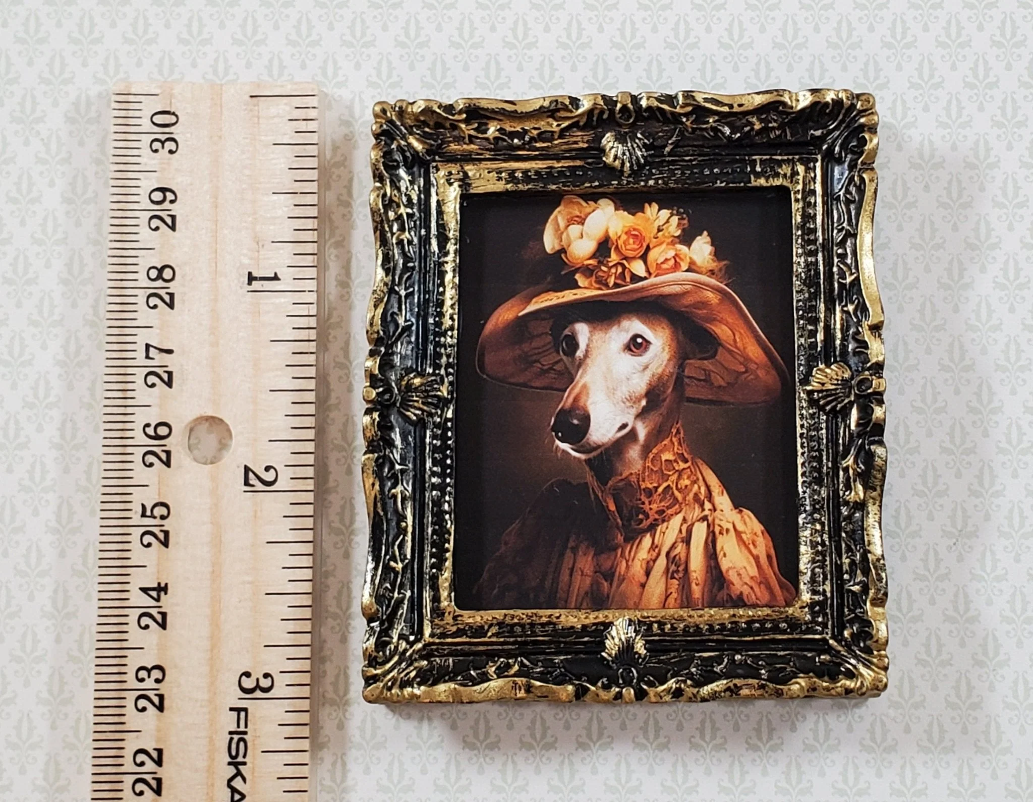 Miniature Victorian Dog Greyhound Framed Print Female 1:12 Scale Picture - Image 5