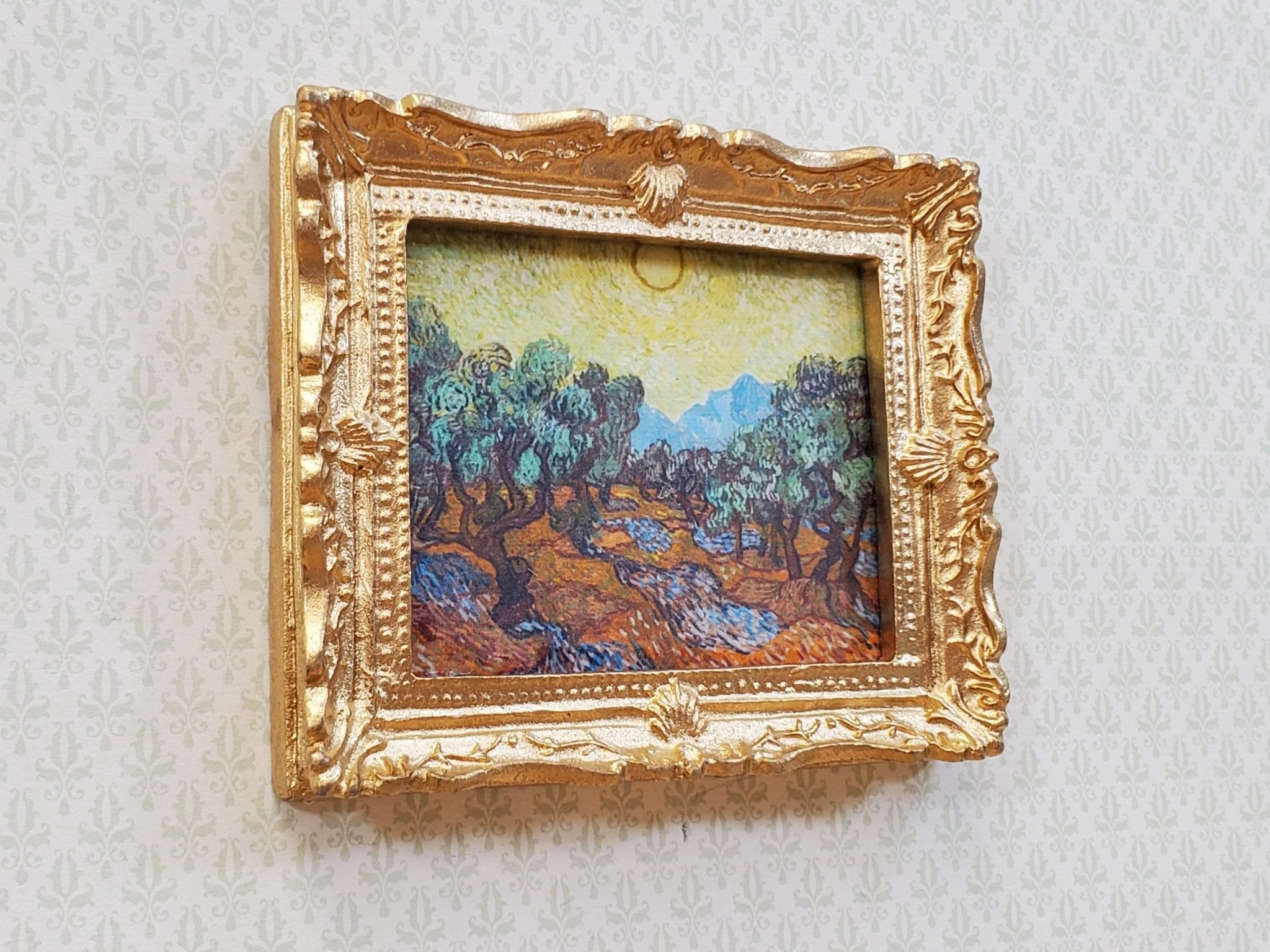 Miniature Vincent Van Gogh Framed Print Olive Trees 1:12 Scale Handmade - Image 2