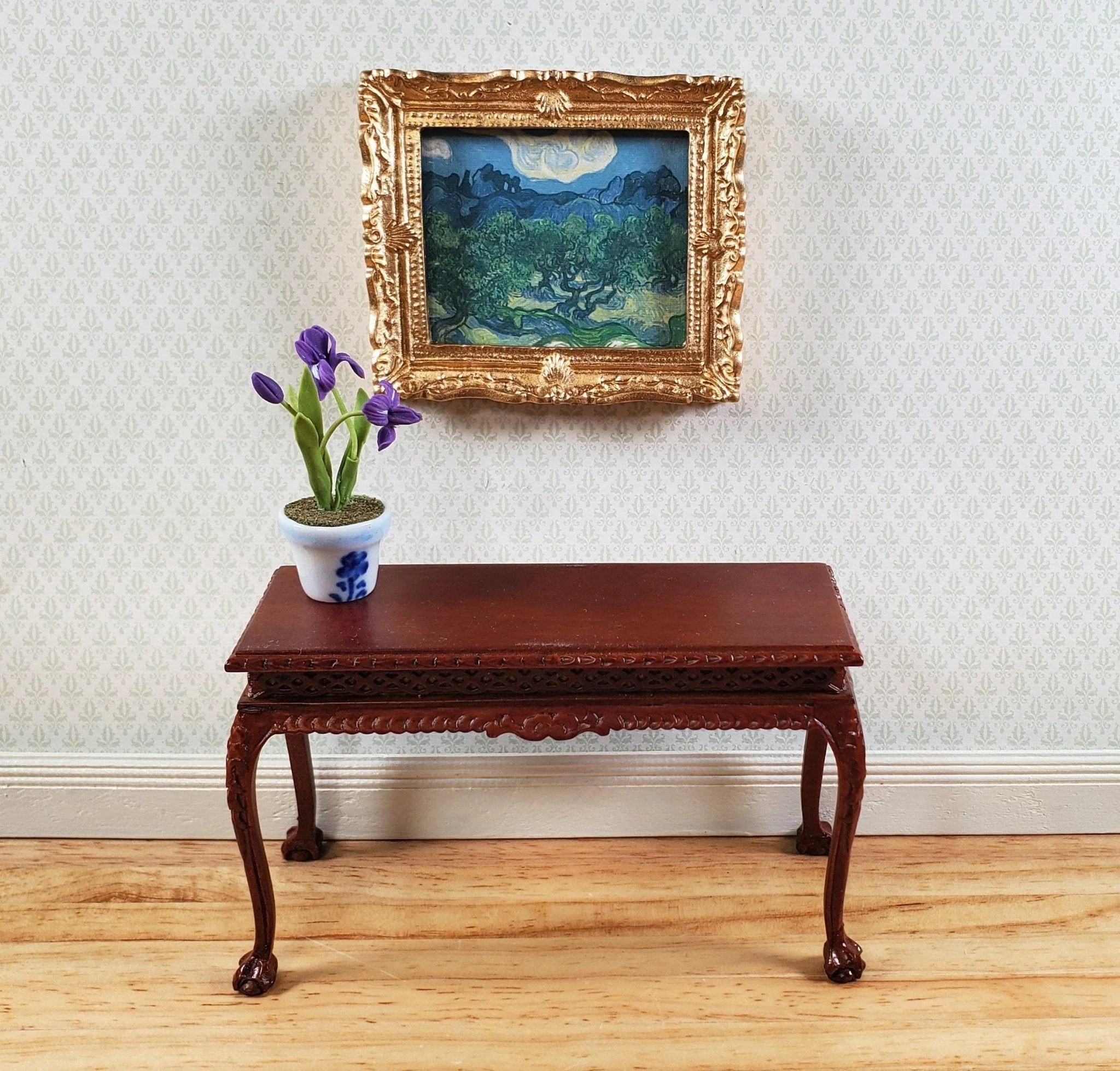 Miniature Vincent Van Gogh Framed Print Olive Trees Blue 1:12 Scale Handmade - Image 3