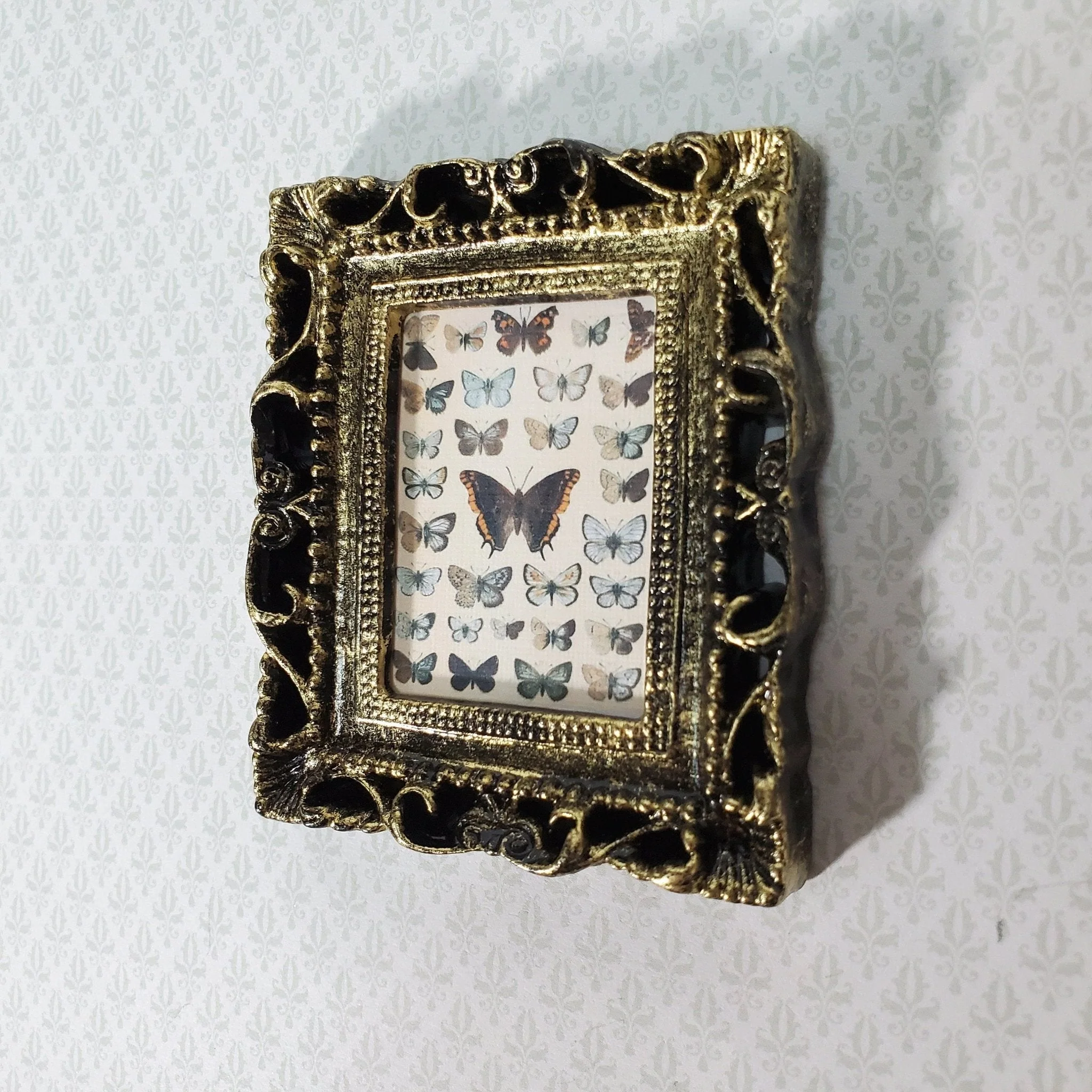 Miniature Vintage Butterfly Drawings Framed Print 1:12 Scale Dollhouse - Image 2