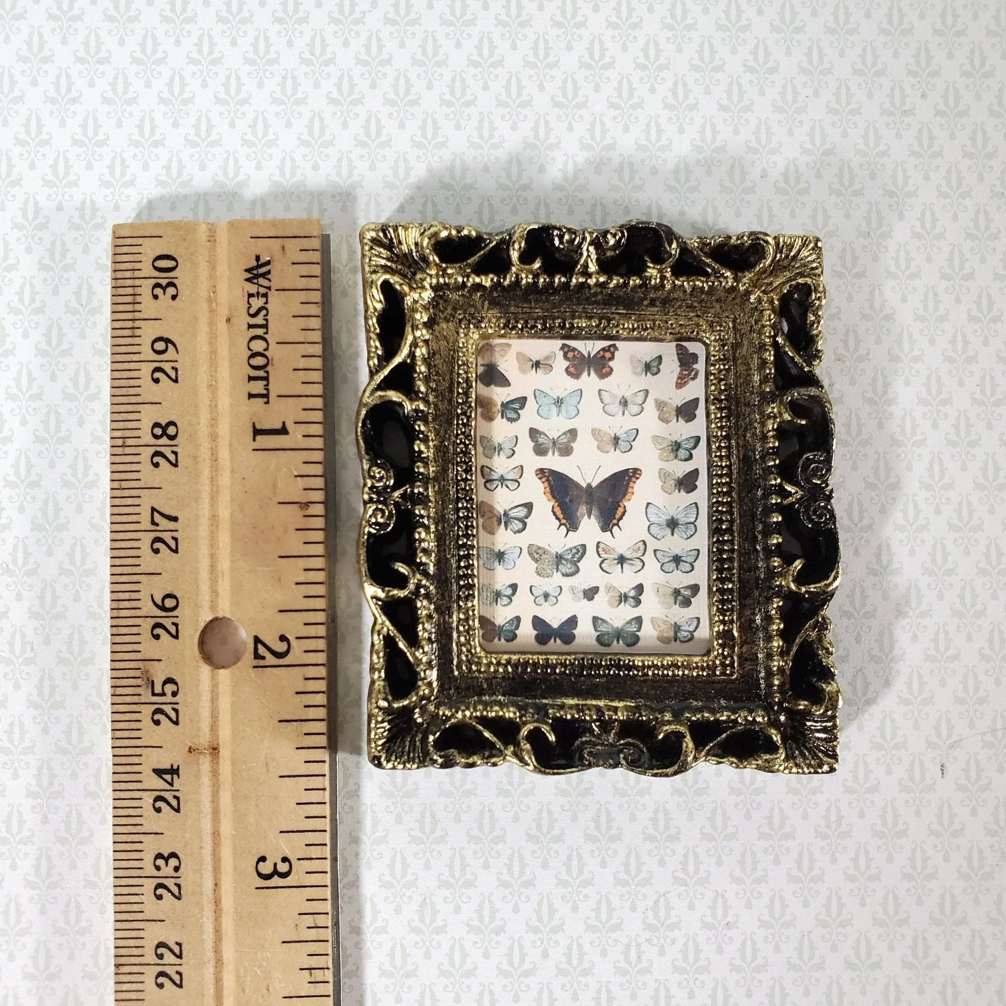 Miniature Vintage Butterfly Drawings Framed Print 1:12 Scale Dollhouse - Image 4