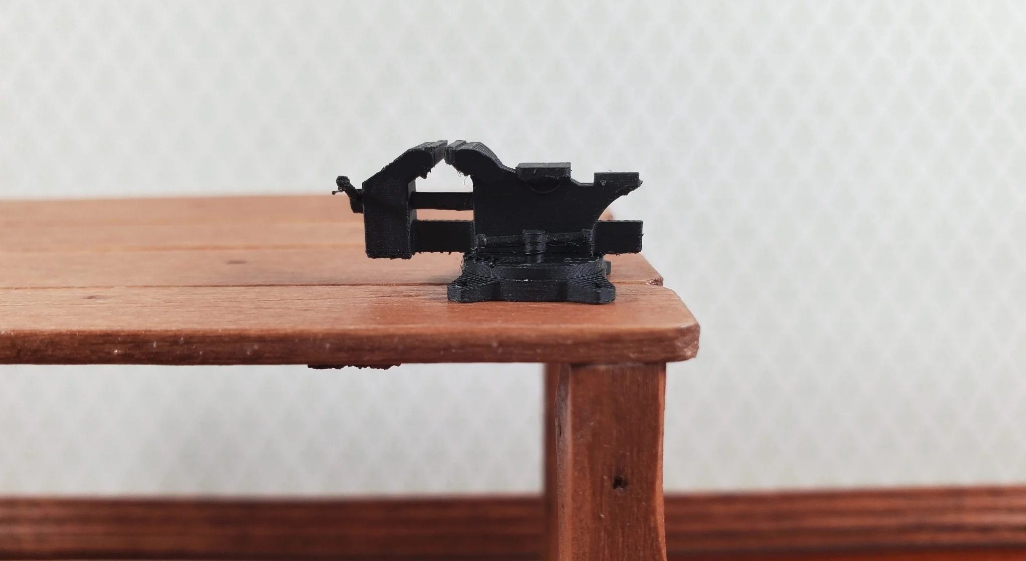 Miniature Vise Prop Tool Tiny Use in 1:12 or 1:24 Black 3D Printed Can Paint - Image 2