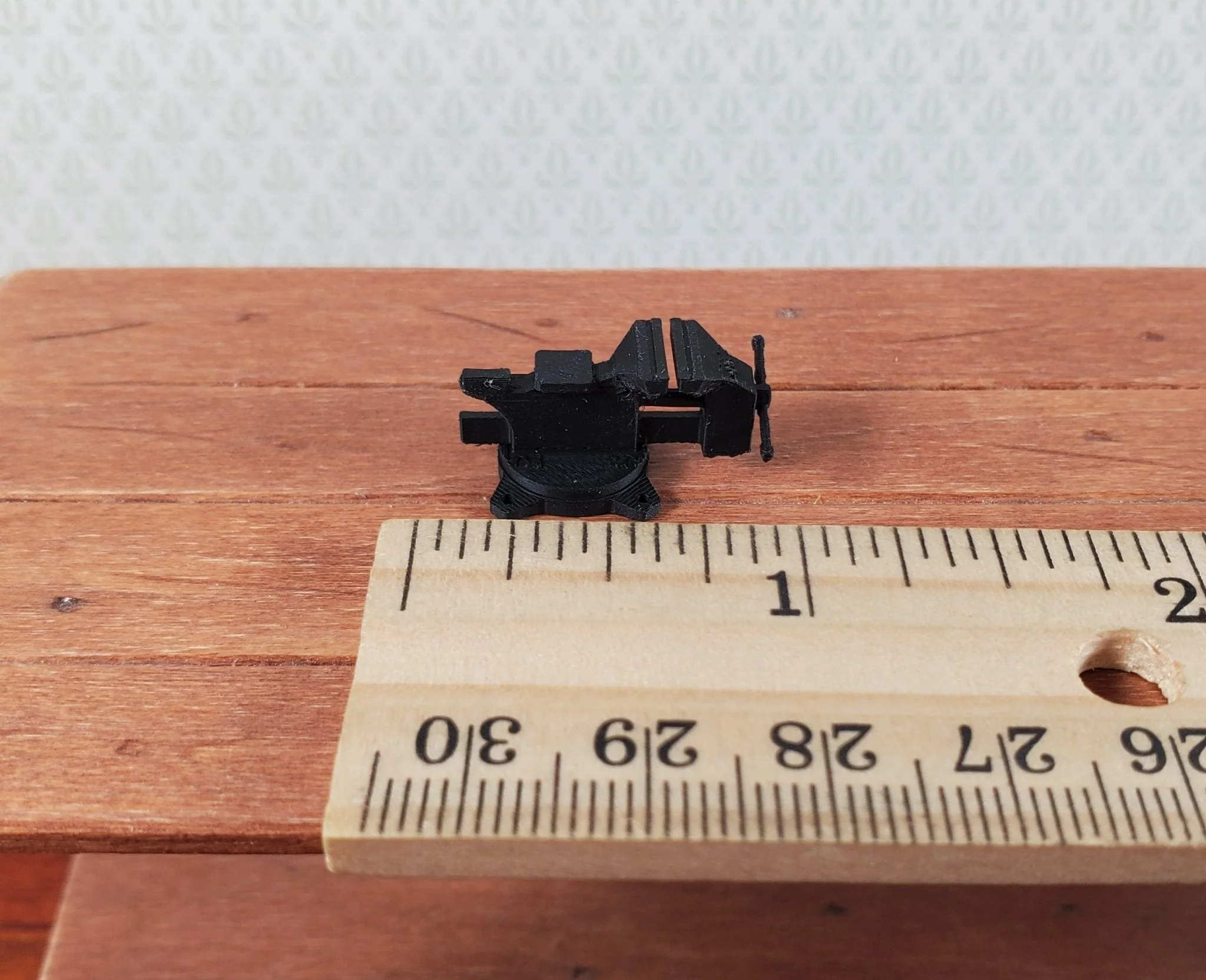 Miniature Vise Prop Tool Tiny Use in 1:12 or 1:24 Black 3D Printed Can Paint - Image 7