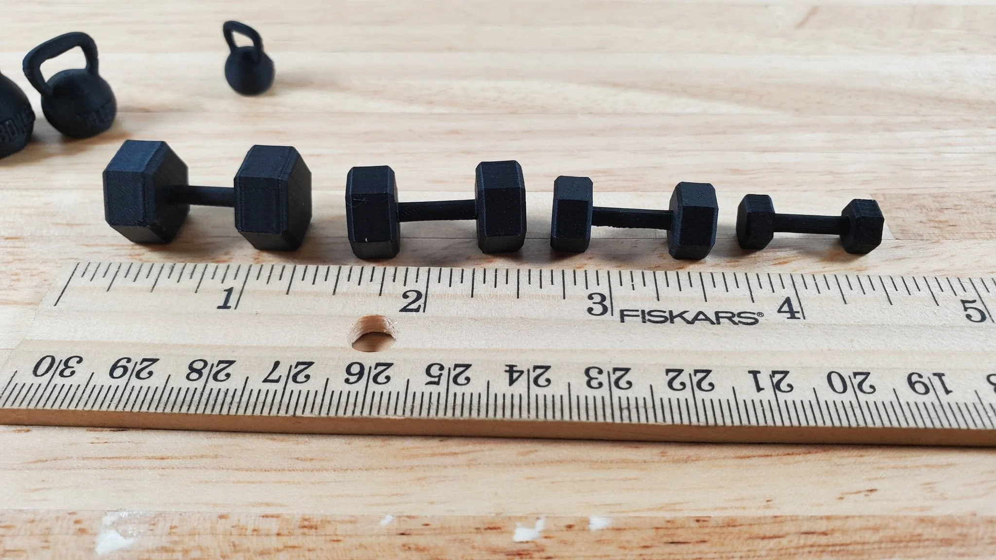 Miniature Weight Set Kettle Balls 1:12 Scale Prop Action Figures Dioramas Gym - Image 5