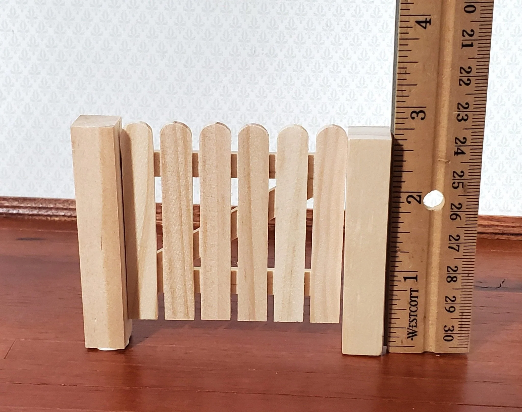 Miniature Wood Fence Gate Opening Door Unpainted Wood 1:12 Scale Dollhouse Fairy Garden - Image 5
