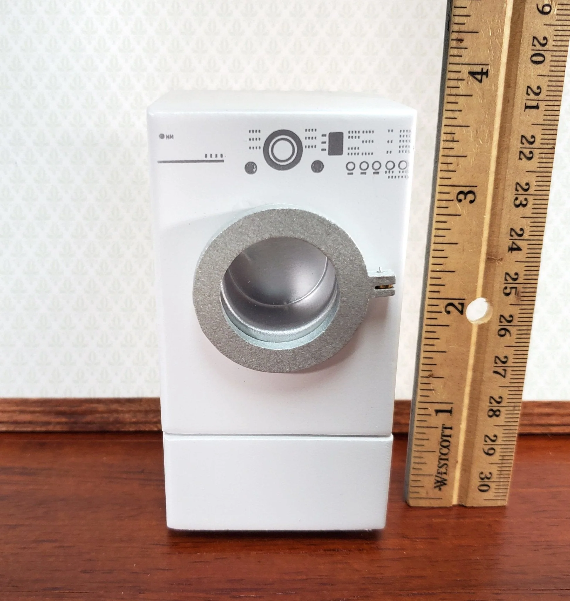Modern Dollhouse Dryer in WHITE Front Load Opening Drawer 1:12 Scale - Image 4