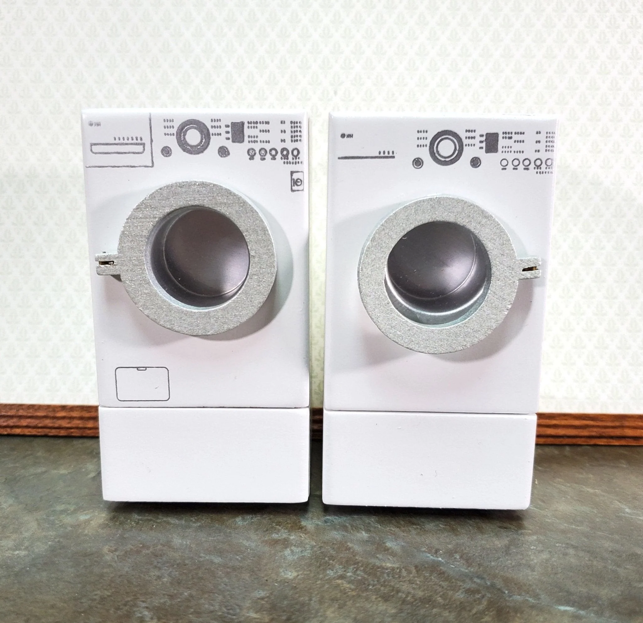Modern Dollhouse Dryer in WHITE Front Load Opening Drawer 1:12 Scale - Image 5