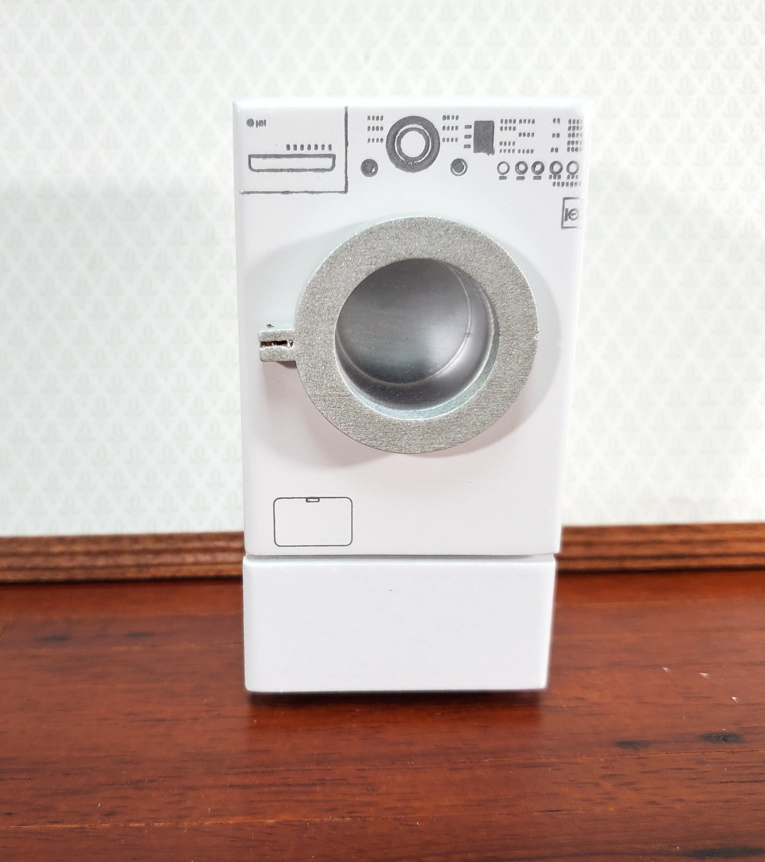 Modern Dollhouse Washing Machine WHITE Front Load 1:12 Scale Furniture