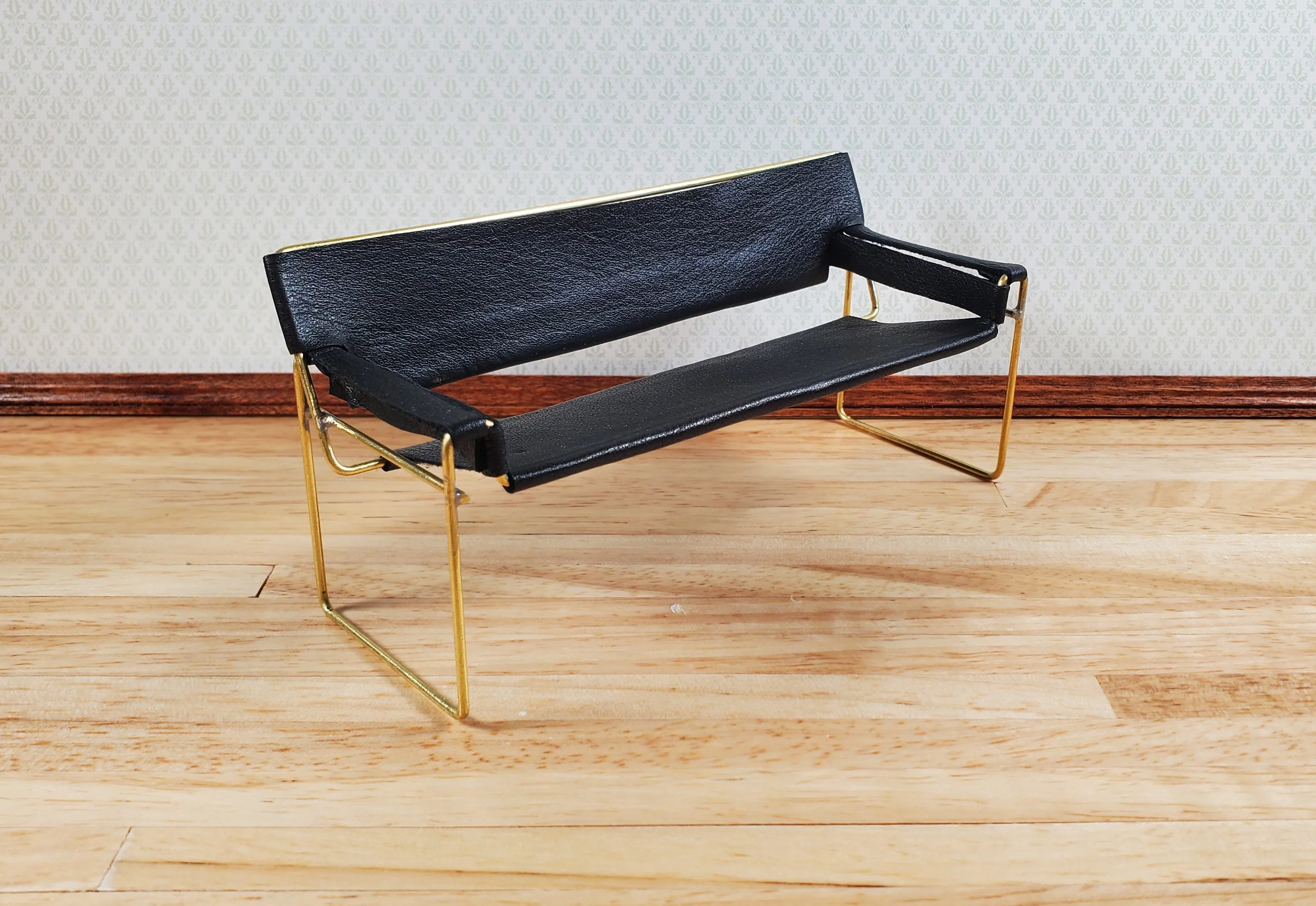 Modern Wassily Style Living Room Set Sofa 2 Chairs Coffee Table Black Leather by Warren Richardson - Image 3